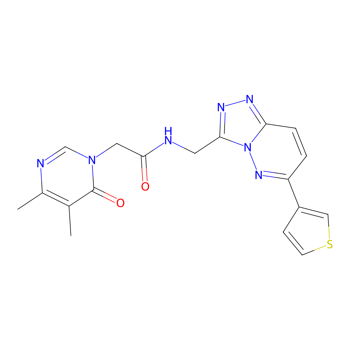 2-(4,5-dimethyl-6-oxopyrimidin-1(6H)-yl)-N-((6-(thiophen-3-yl)-[1,2,4]triazolo[4,3-b]pyridazin-3-yl)methyl)acetamide molecular structure, CAS 1903152-65-7