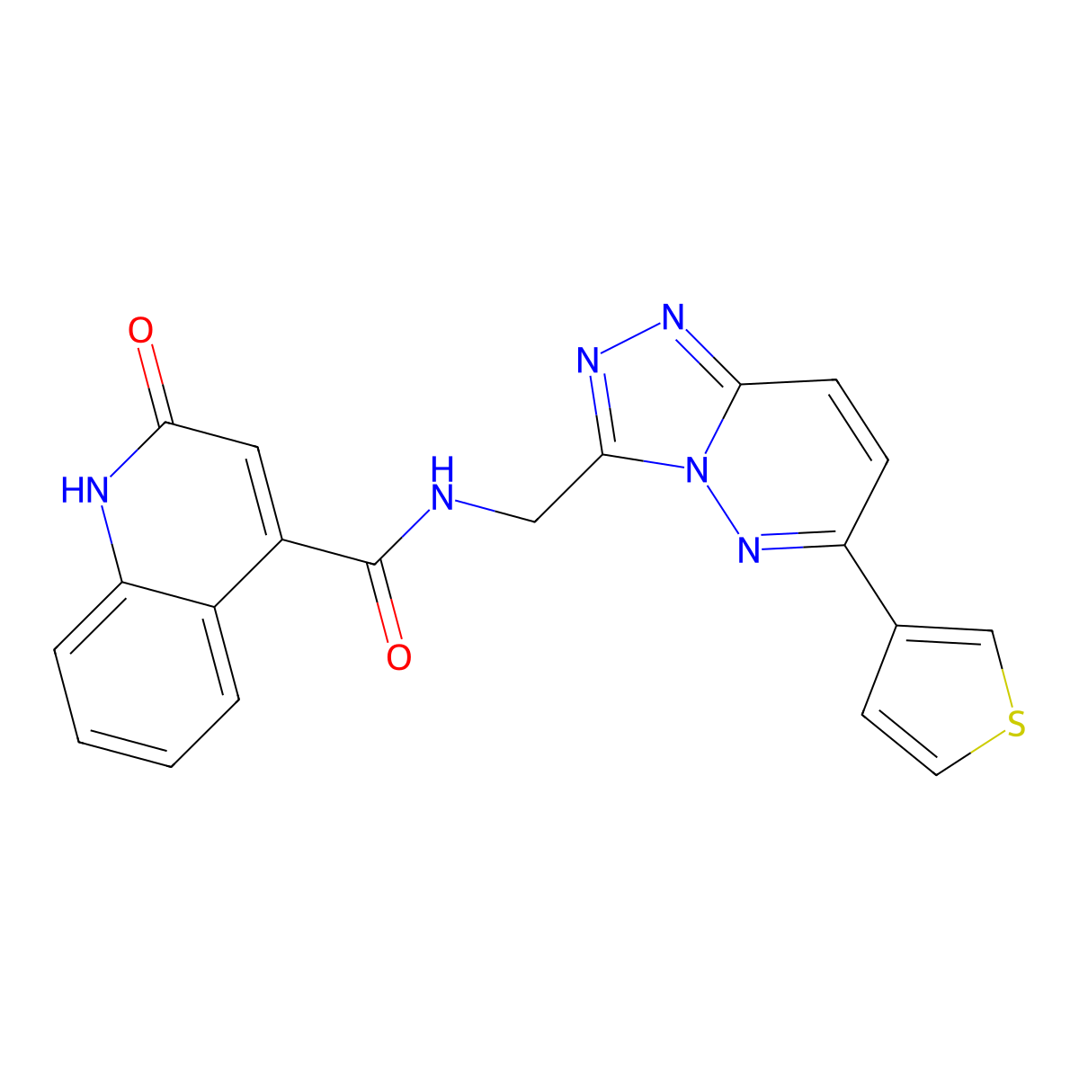 2-hydroxy-N-((6-(thiophen-3-yl)-[1,2,4]triazolo[4,3-b]pyridazin-3-yl)methyl)quinoline-4-carboxamide molecular structure, CAS 1903152-86-2