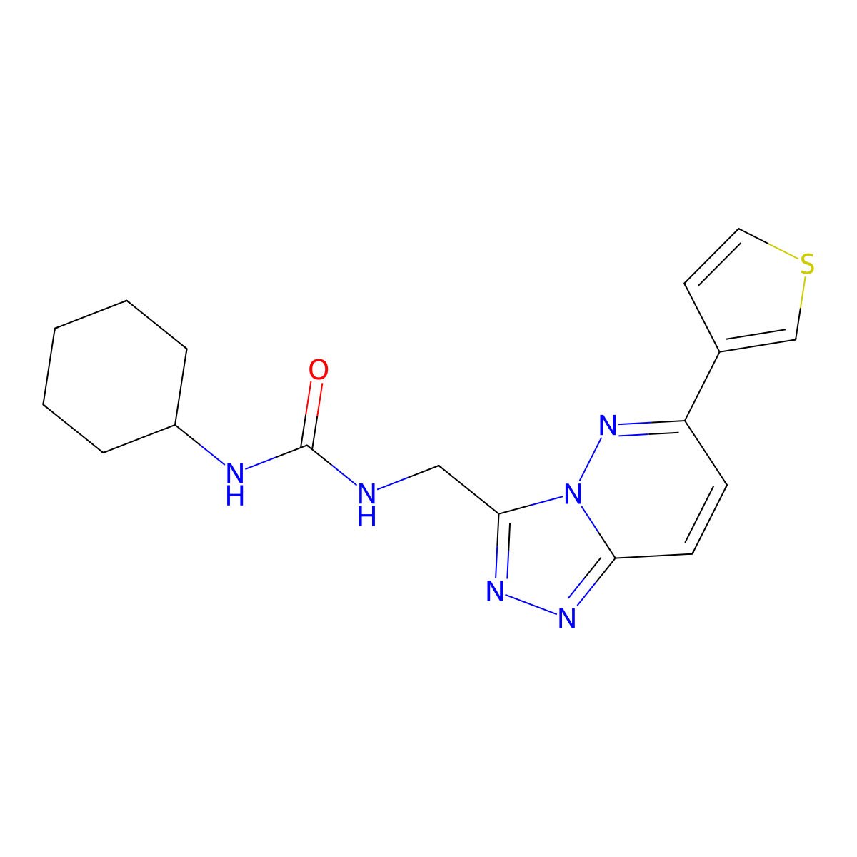 1-Cyclohexyl-3-((6-(thiophen-3-yl)-[1,2,4]triazolo[4,3-b]pyridazin-3-yl)methyl)urea molecular structure, CAS 1903153-25-2