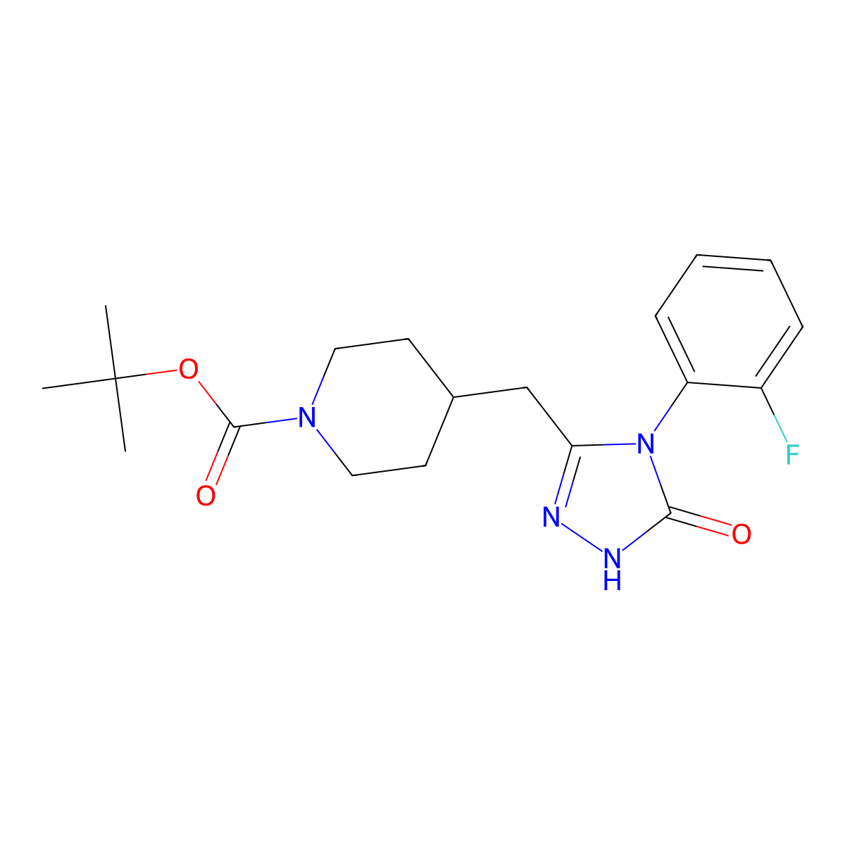 tert-butyl 4-{[4-(2-fluorophenyl)-5-oxo-4,5-dihydro-1H-1,2,4-triazol-3-yl]methyl}piperidine-1-carboxylate molecular structure, CAS 1903153-65-0