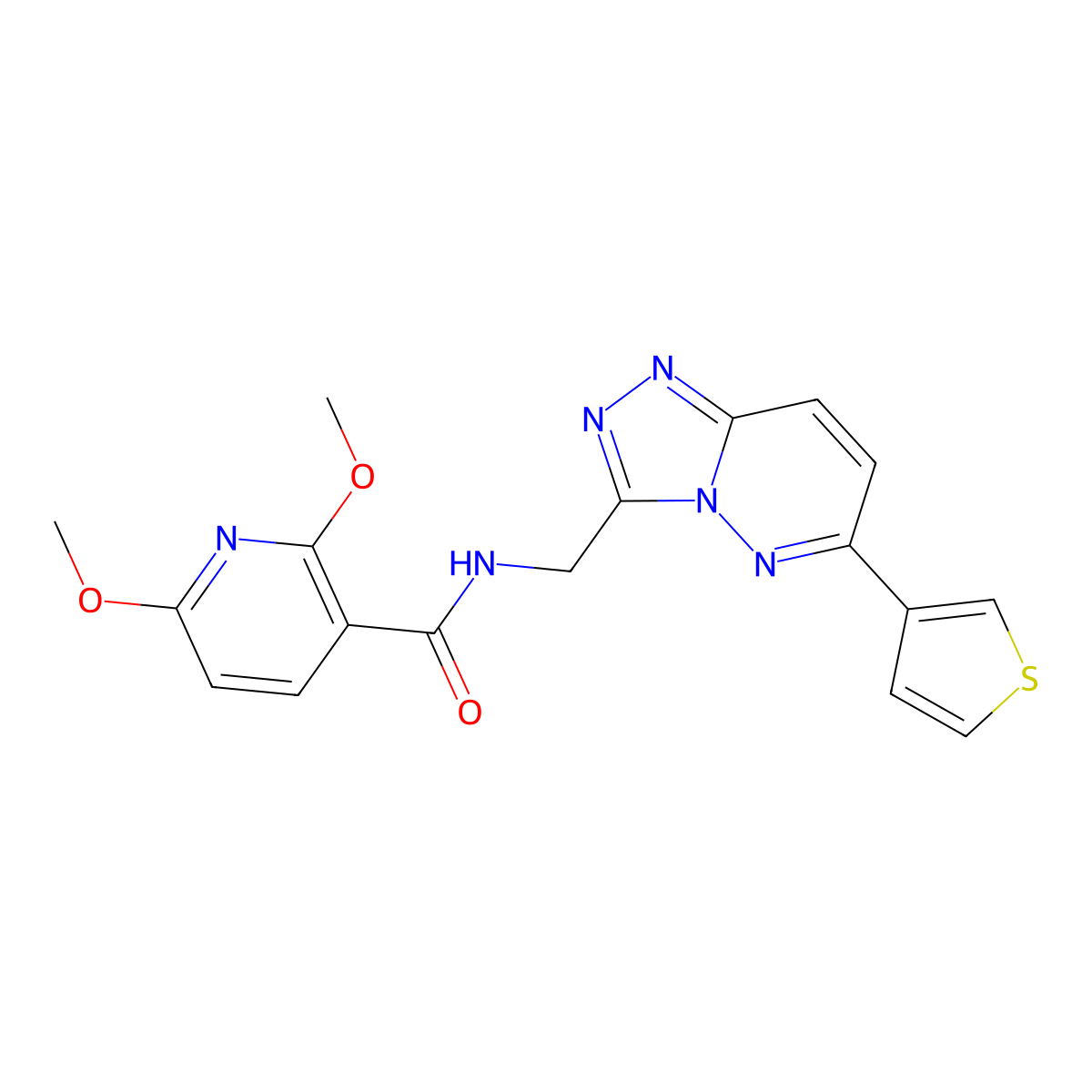 2,6-dimethoxy-N-((6-(thiophen-3-yl)-[1,2,4]triazolo[4,3-b]pyridazin-3-yl)methyl)nicotinamide molecular structure, CAS 1903157-16-3
