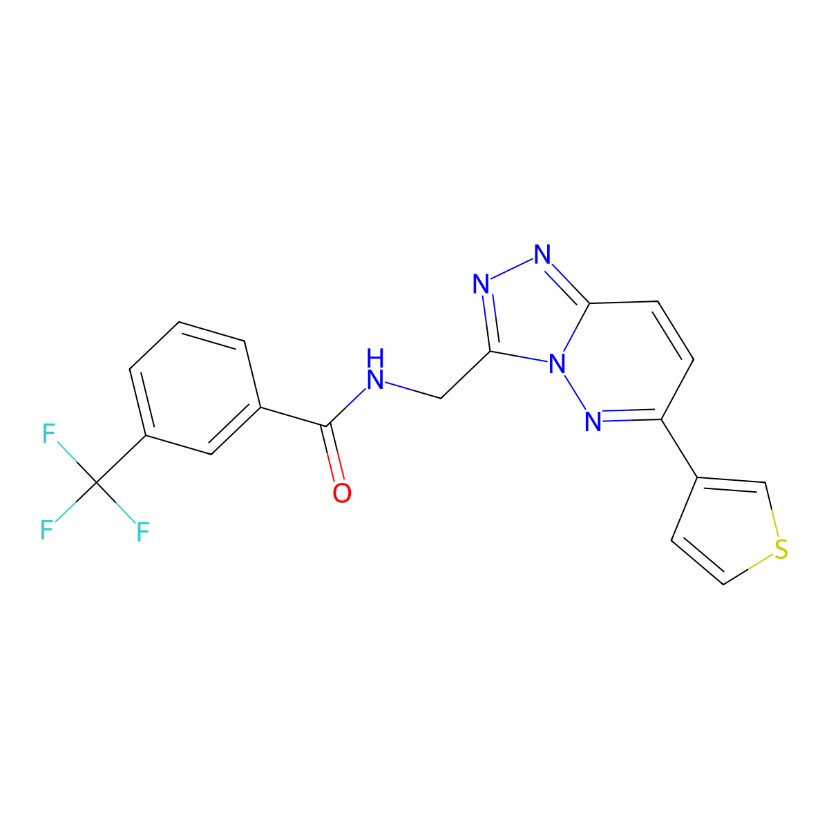 N-{[6-(thiophen-3-yl)-[1,2,4]triazolo[4,3-b]pyridazin-3-yl]methyl}-3-(trifluoromethyl)benzamide molecular structure, CAS 1903157-20-9