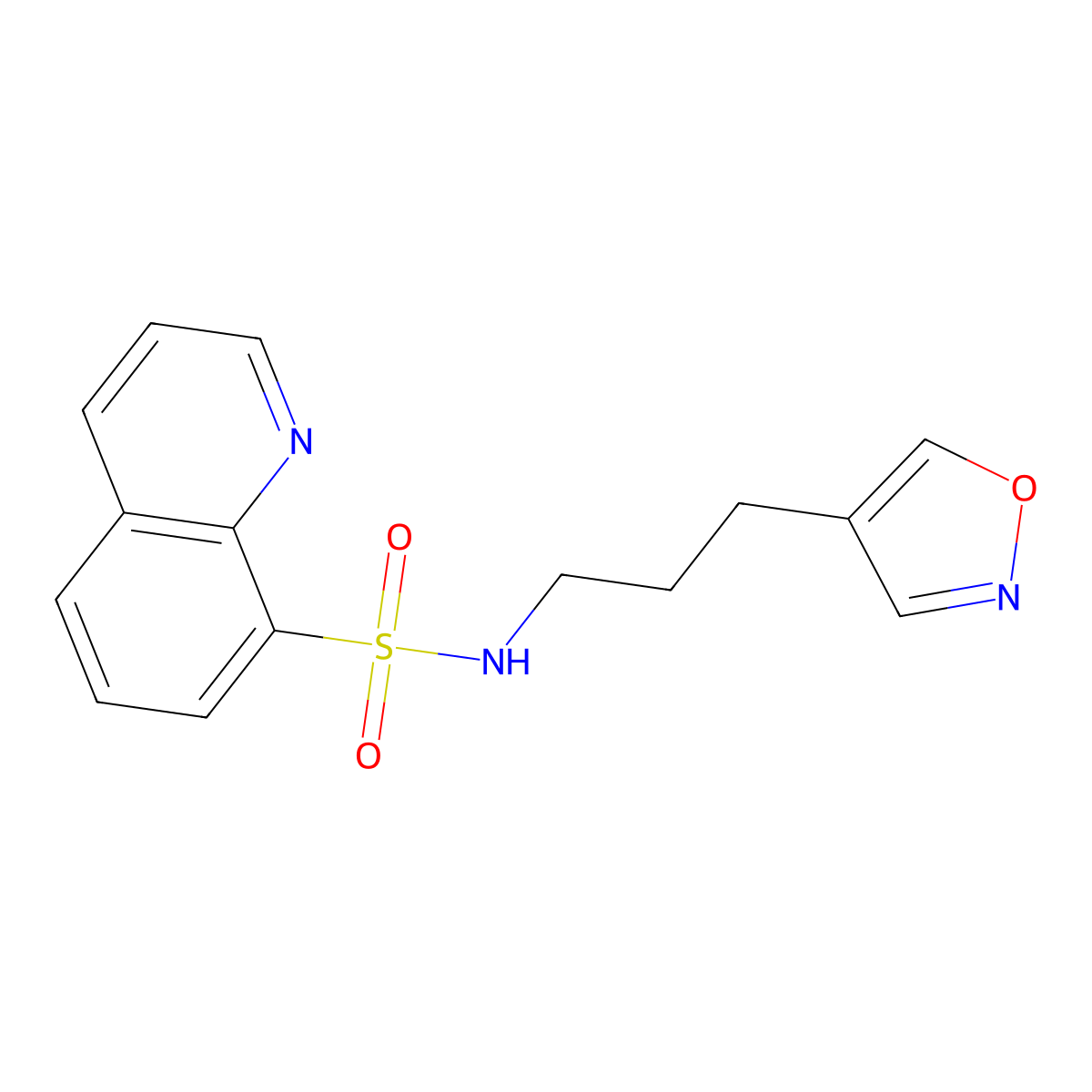 N-(3-(isoxazol-4-yl)propyl)quinoline-8-sulfonamide molecular structure, CAS 1903159-79-4