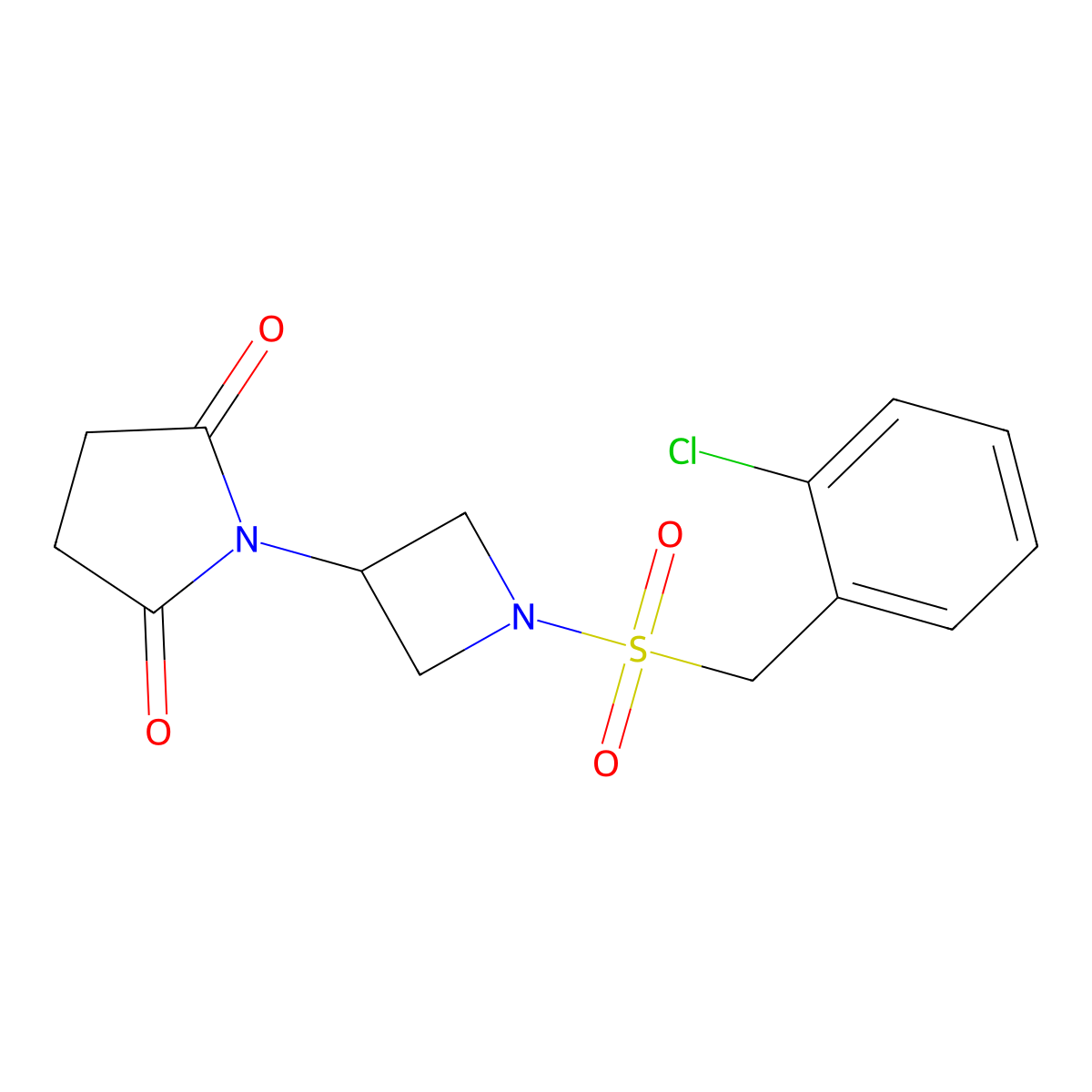 1-(1-((2-Chlorobenzyl)sulfonyl)azetidin-3-yl)pyrrolidine-2,5-dione molecular structure, CAS 1903163-12-1