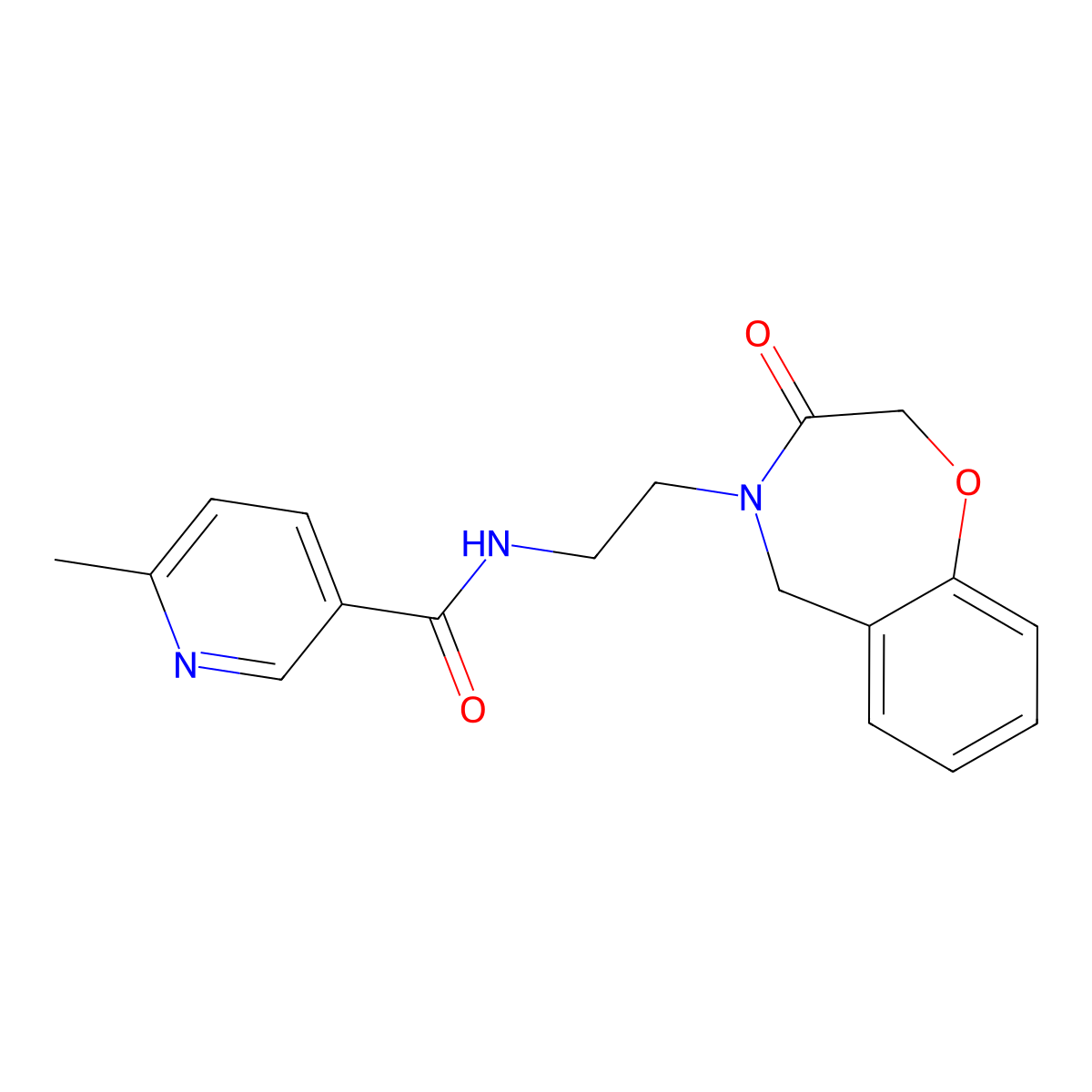 6-methyl-N-(2-(3-oxo-2,3-dihydrobenzo[f][1,4]oxazepin-4(5H)-yl)ethyl)nicotinamide molecular structure, CAS 1903163-13-2