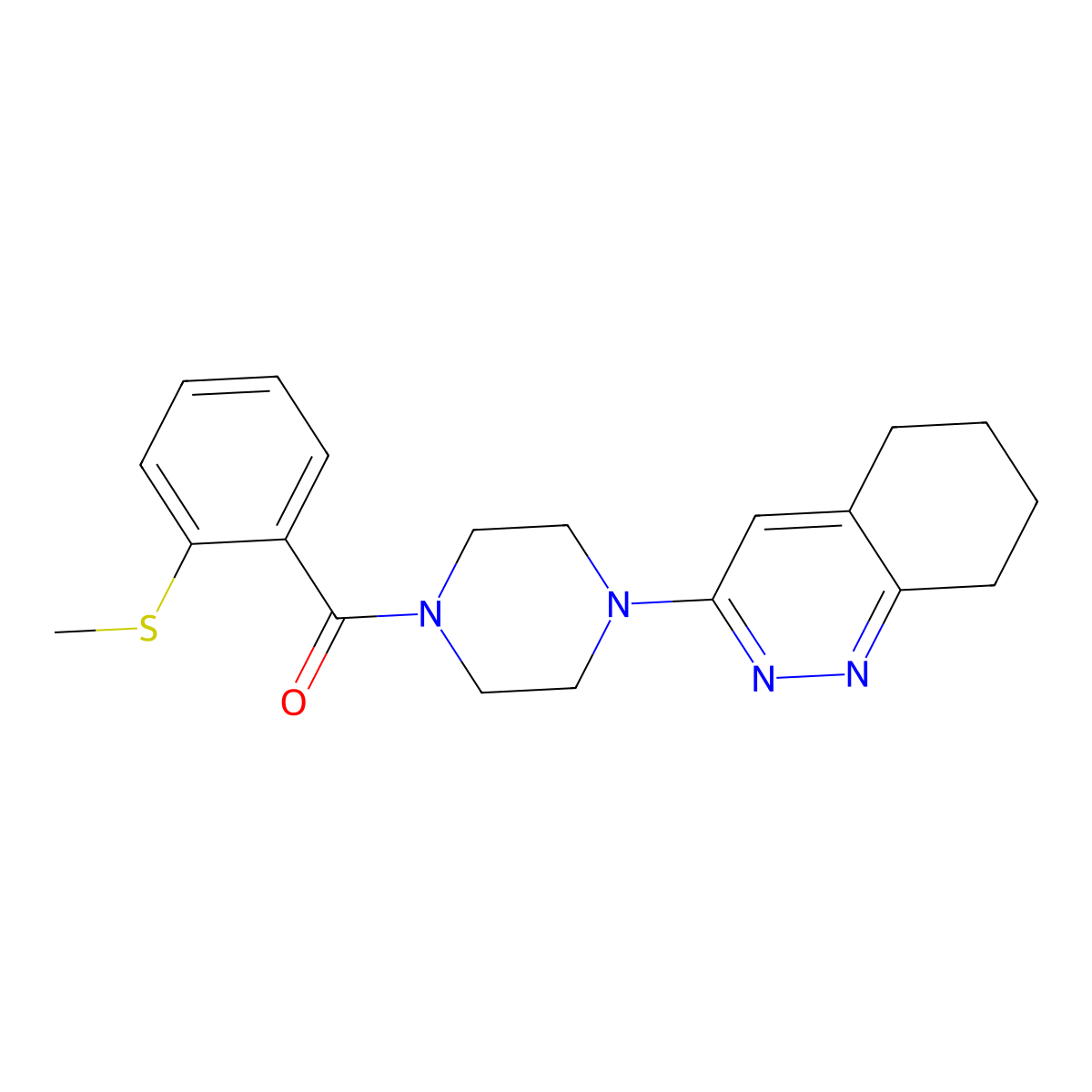 (2-(Methylthio)phenyl)(4-(5,6,7,8-tetrahydrocinnolin-3-yl)piperazin-1-yl)methanone molecular structure, CAS 1903163-20-1