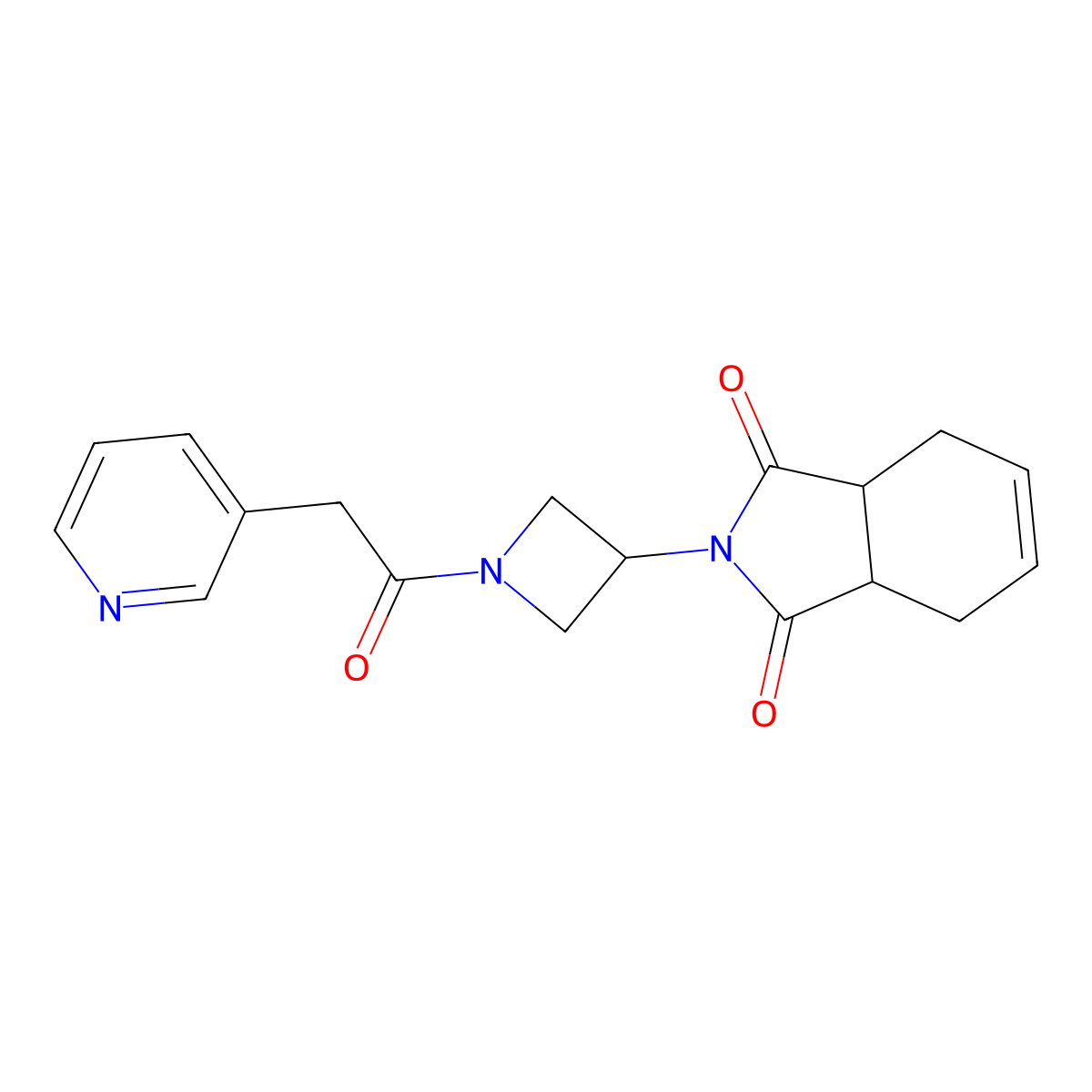 2-(1-(2-(pyridin-3-yl)acetyl)azetidin-3-yl)-3a,4,7,7a-tetrahydro-1H-isoindole-1,3(2H)-dione molecular structure, CAS 1903164-46-4