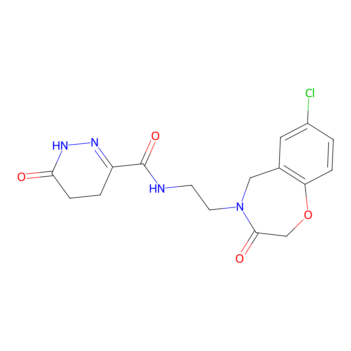 N-(2-(7-chloro-3-oxo-2,3-dihydrobenzo[f][1,4]oxazepin-4(5H)-yl)ethyl)-6-oxo-1,4,5,6-tetrahydropyridazine-3-carboxamide molecular structure, CAS 1903164-47-5
