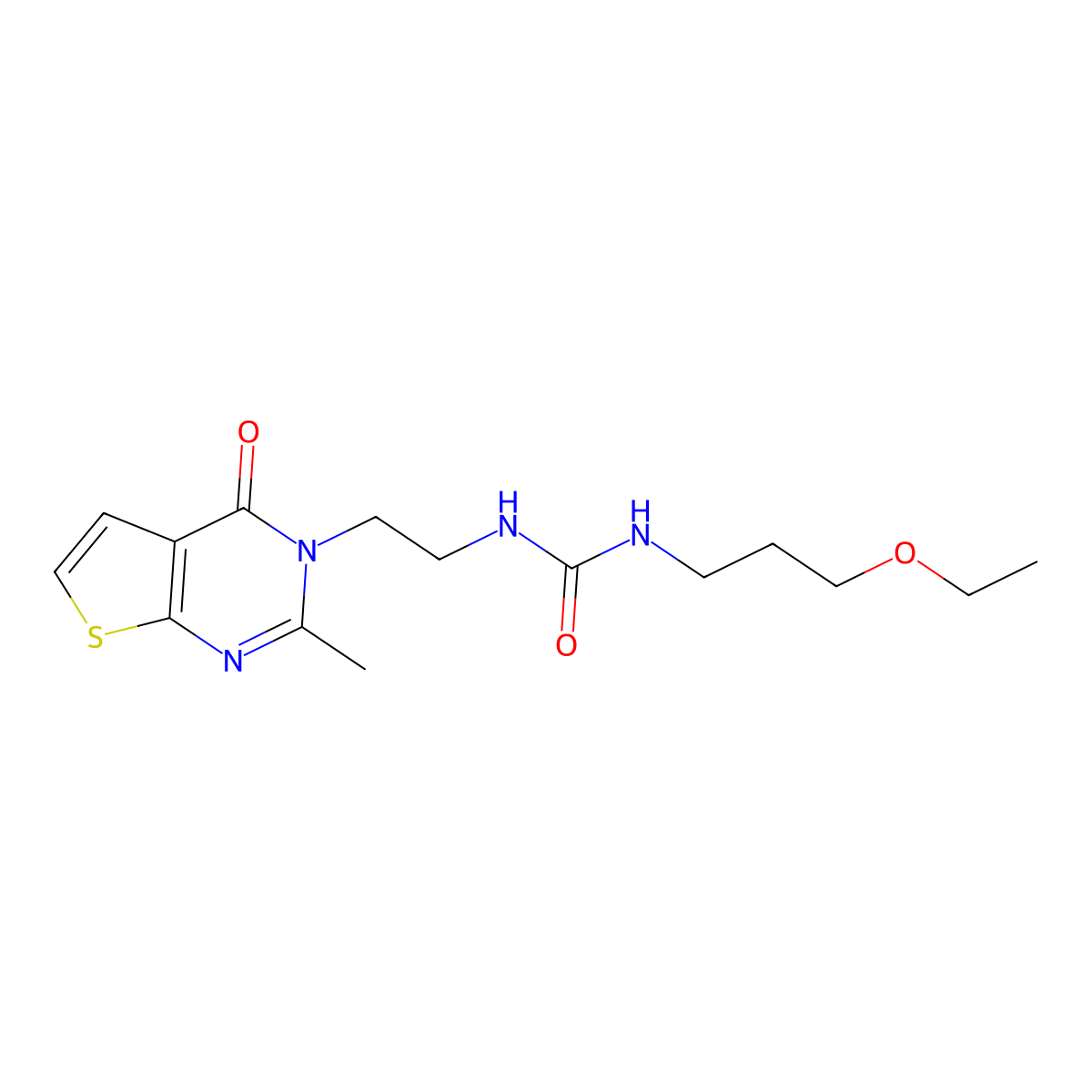 1-(3-ethoxypropyl)-3-(2-(2-methyl-4-oxothieno[2,3-d]pyrimidin-3(4H)-yl)ethyl)urea molecular structure, CAS 1903164-51-1