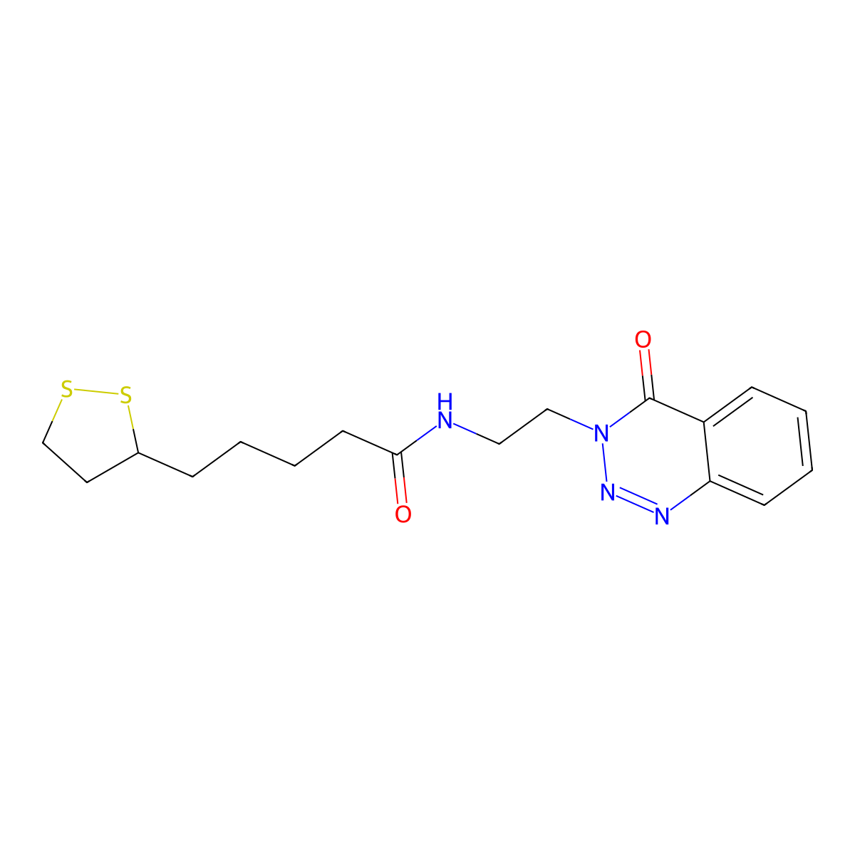 5-(1,2-dithiolan-3-yl)-N-(2-(4-oxobenzo[d][1,2,3]triazin-3(4H)-yl)ethyl)pentanamide molecular structure, CAS 1903164-55-5