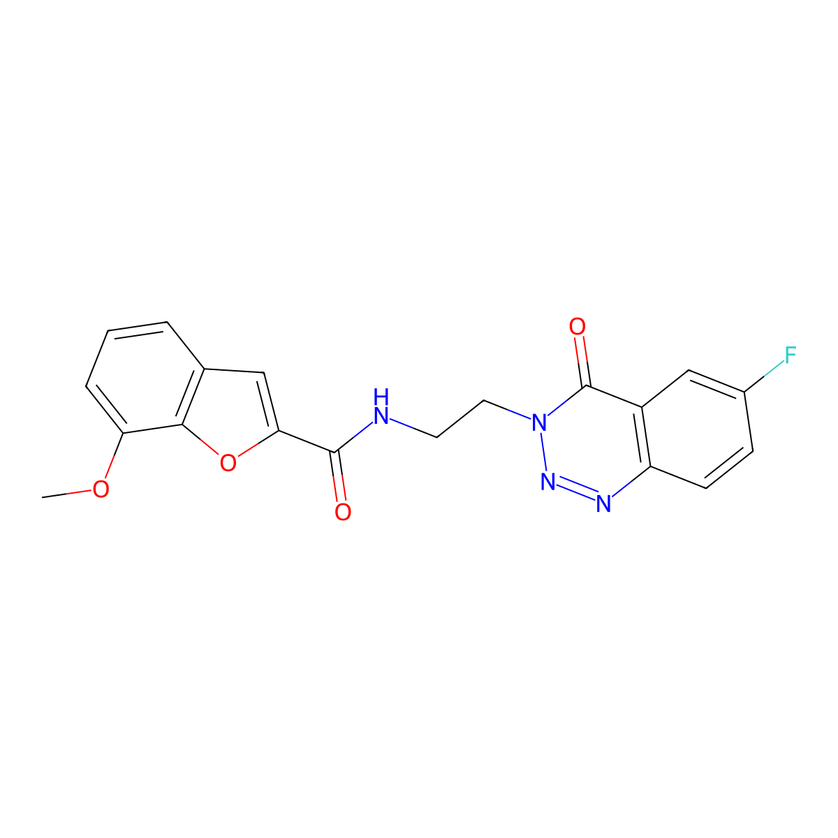 N-(2-(6-fluoro-4-oxobenzo[d][1,2,3]triazin-3(4H)-yl)ethyl)-7-methoxybenzofuran-2-carboxamide molecular structure, CAS 1903164-71-5