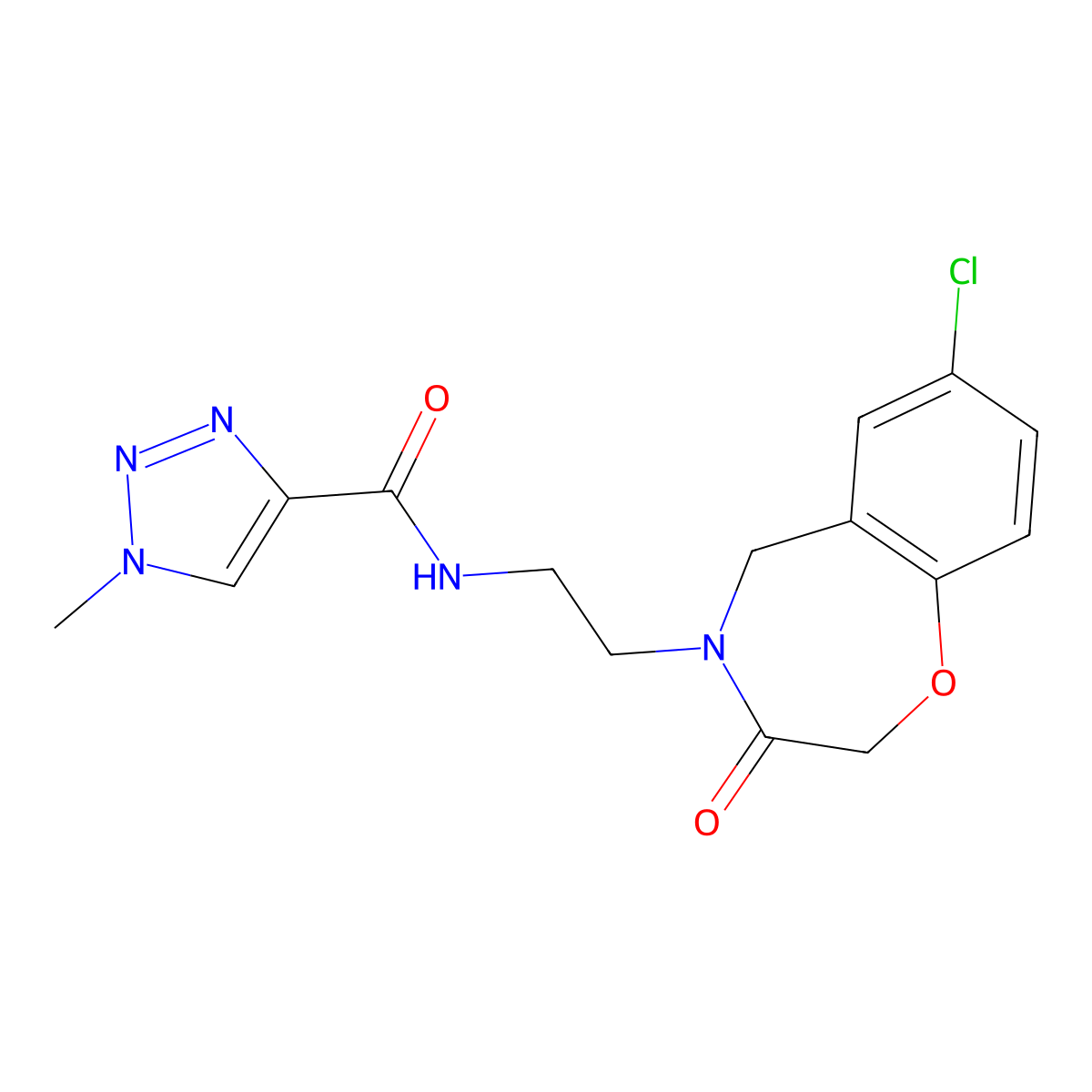 N-(2-(7-chloro-3-oxo-2,3-dihydrobenzo[f][1,4]oxazepin-4(5H)-yl)ethyl)-1-methyl-1H-1,2,3-triazole-4-carboxamide molecular structure, CAS 1903164-80-6