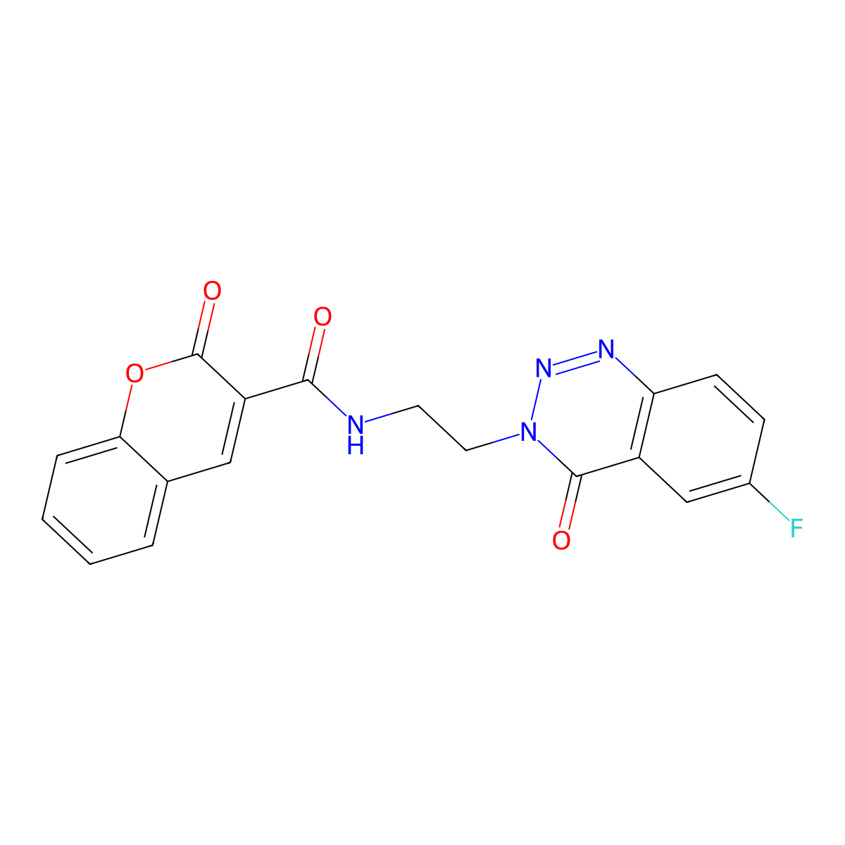N-(2-(6-fluoro-4-oxobenzo[d][1,2,3]triazin-3(4H)-yl)ethyl)-2-oxo-2H-chromene-3-carboxamide molecular structure, CAS 1903165-11-6