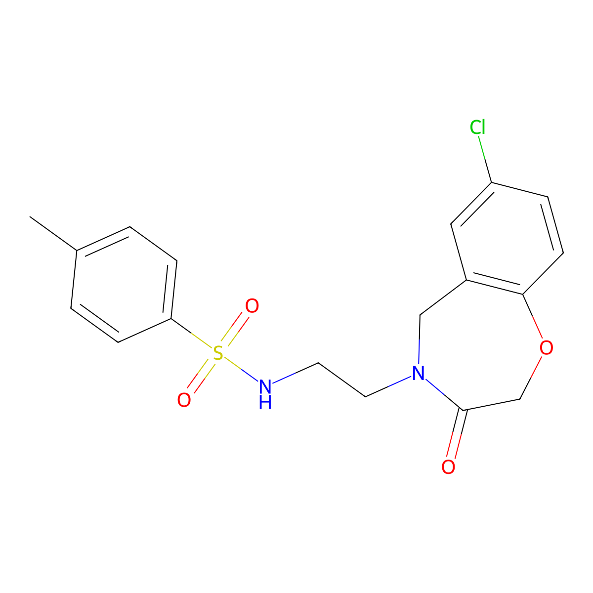 N-(2-(7-chloro-3-oxo-2,3-dihydrobenzo[f][1,4]oxazepin-4(5H)-yl)ethyl)-4-methylbenzenesulfonamide molecular structure, CAS 1903165-22-9