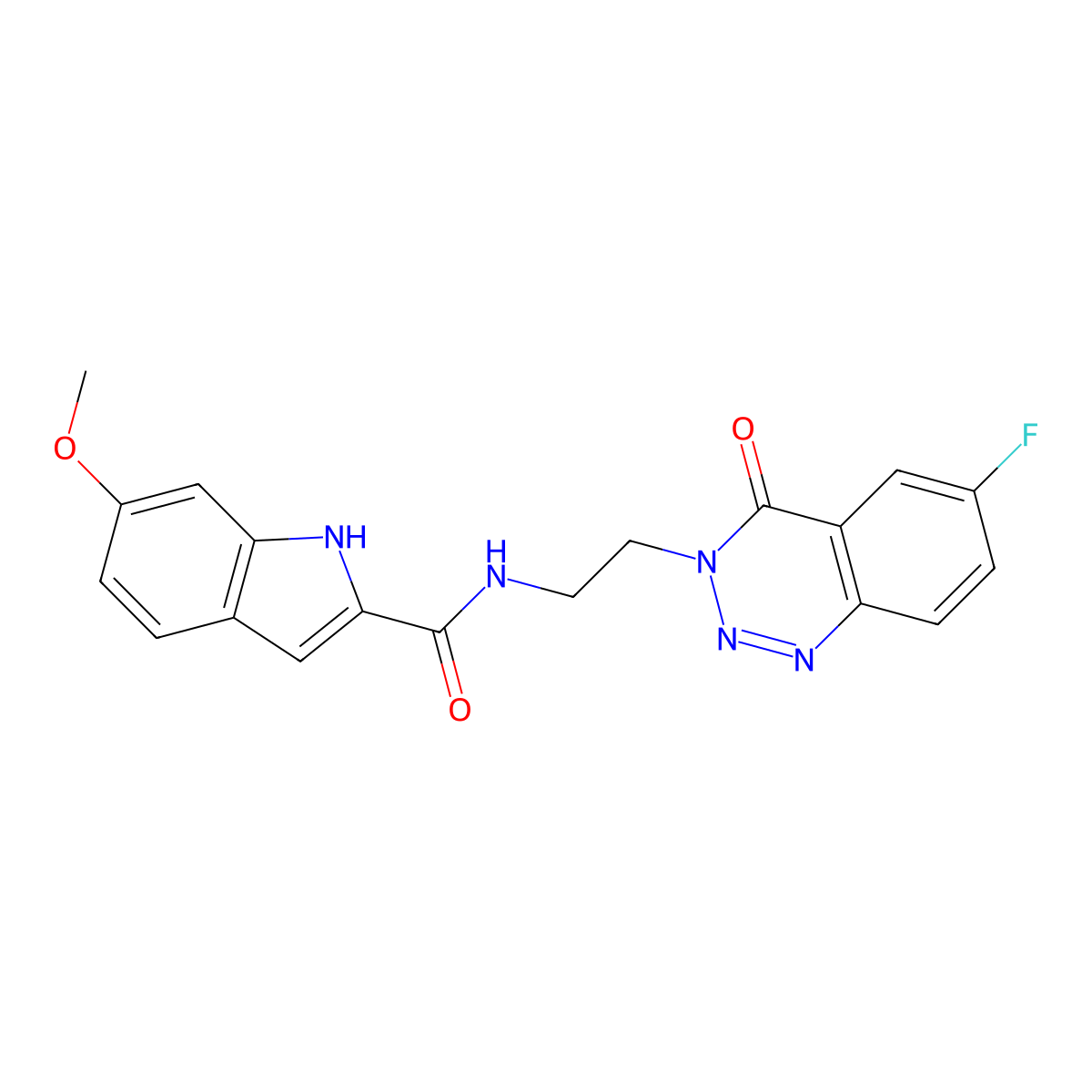 N-(2-(6-fluoro-4-oxobenzo[d][1,2,3]triazin-3(4H)-yl)ethyl)-6-methoxy-1H-indole-2-carboxamide molecular structure, CAS 1903165-34-3