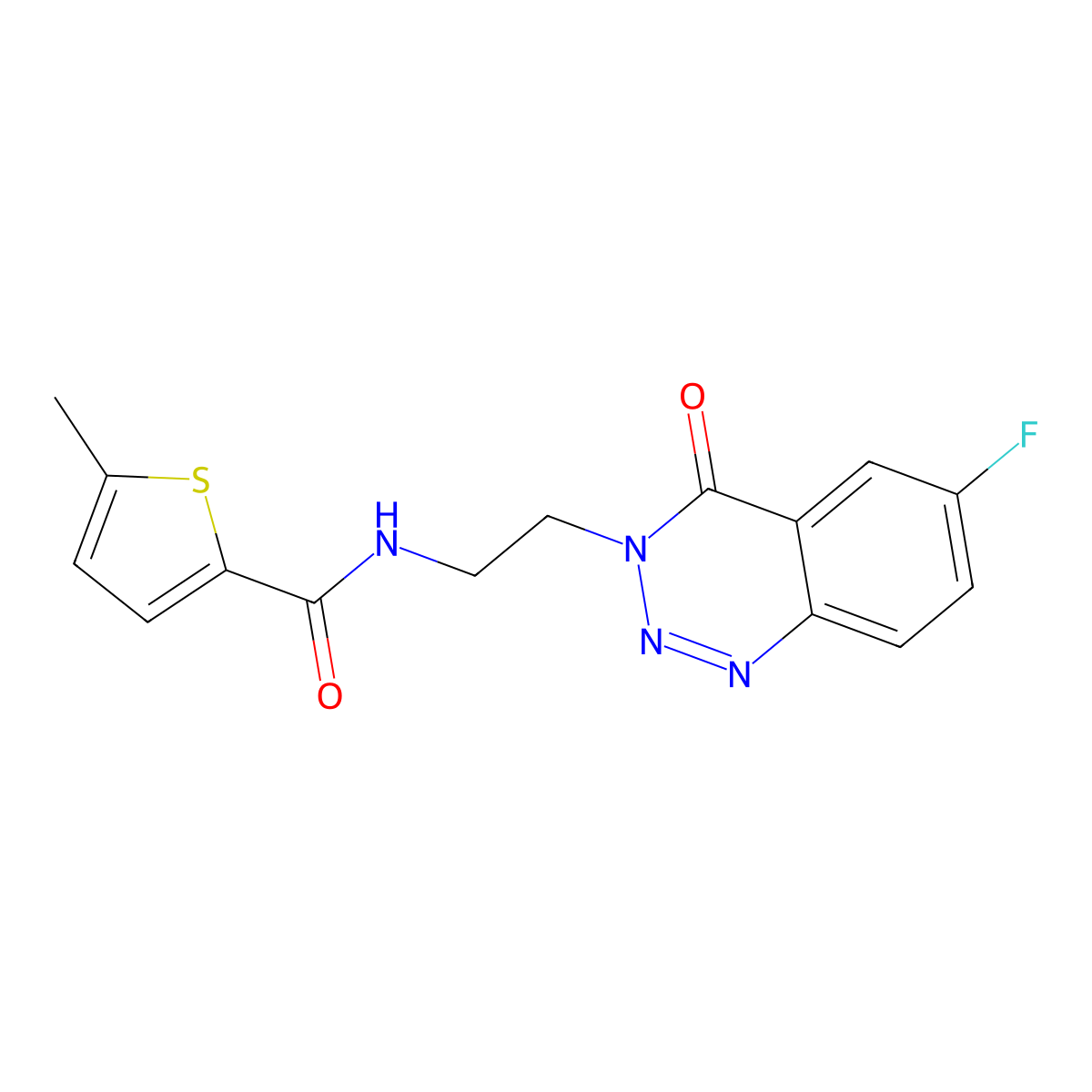 N-(2-(6-fluoro-4-oxobenzo[d][1,2,3]triazin-3(4H)-yl)ethyl)-5-methylthiophene-2-carboxamide molecular structure, CAS 1903165-39-8