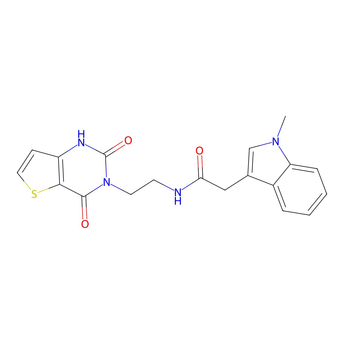 N-(2-(2,4-dioxo-1,2-dihydrothieno[3,2-d]pyrimidin-3(4H)-yl)ethyl)-2-(1-methyl-1H-indol-3-yl)acetamide molecular structure, CAS 1903165-66-1