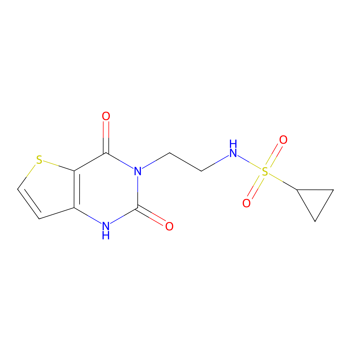 N-(2-(2,4-dioxo-1,2-dihydrothieno[3,2-d]pyrimidin-3(4H)-yl)ethyl)cyclopropanesulfonamide molecular structure, CAS 1903165-84-3