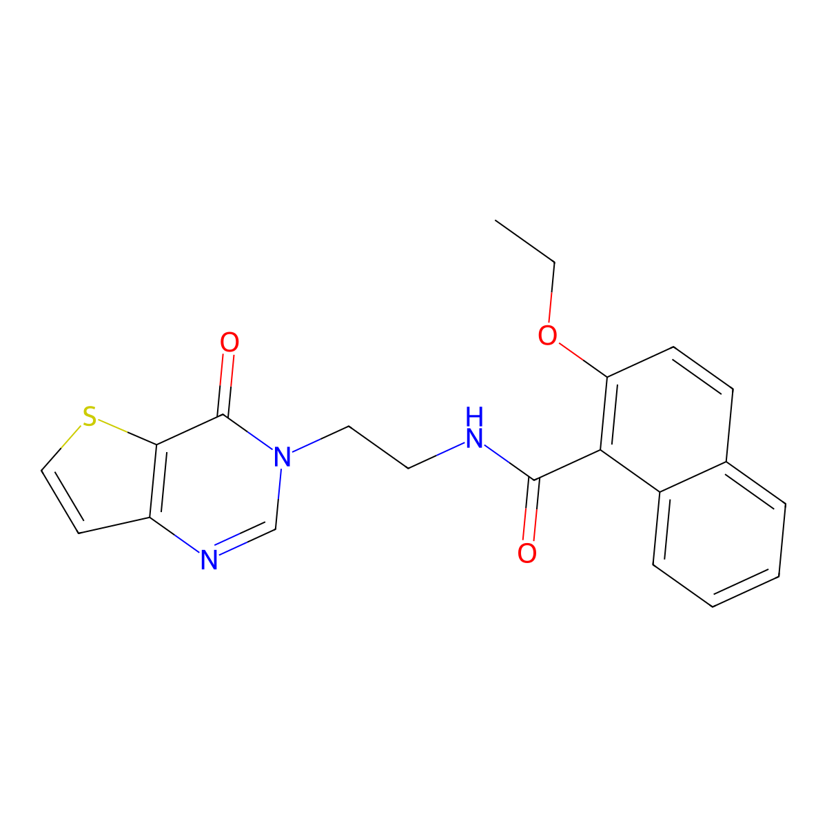 2-ethoxy-N-(2-(4-oxothieno[3,2-d]pyrimidin-3(4H)-yl)ethyl)-1-naphthamide molecular structure, CAS 1903166-15-3