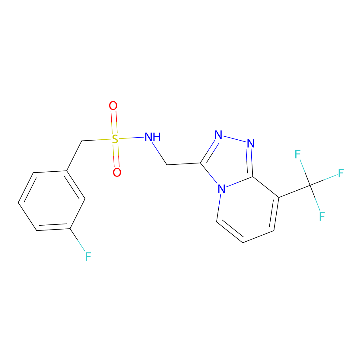 1-(3-fluorophenyl)-N-{[8-(trifluoromethyl)-[1,2,4]triazolo[4,3-a]pyridin-3-yl]methyl}methanesulfonamide molecular structure, CAS 1903166-39-1