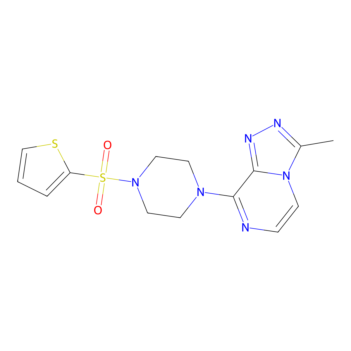 3-Methyl-8-(4-(thiophen-2-ylsulfonyl)piperazin-1-yl)-[1,2,4]triazolo[4,3-a]pyrazine molecular structure, CAS 1903166-41-5