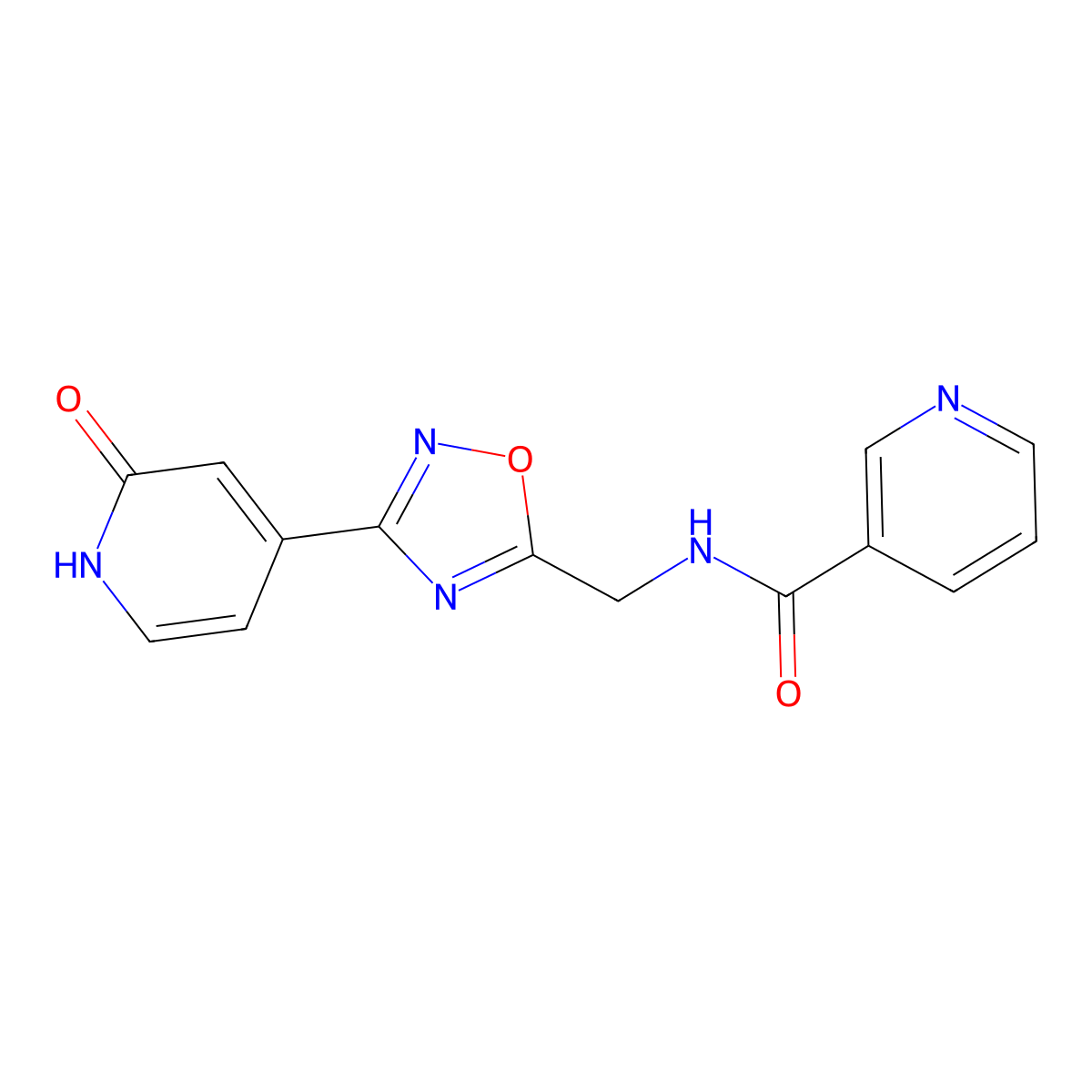 N-((3-(2-oxo-1,2-dihydropyridin-4-yl)-1,2,4-oxadiazol-5-yl)methyl)nicotinamide molecular structure, CAS 1903166-78-8