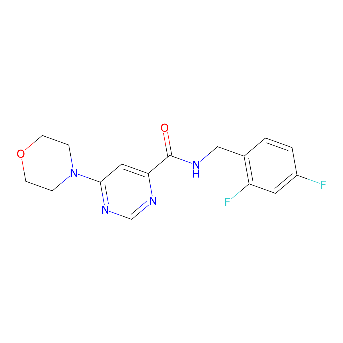 N-(2,4-difluorobenzyl)-6-morpholinopyrimidine-4-carboxamide molecular structure, CAS 1903166-97-1