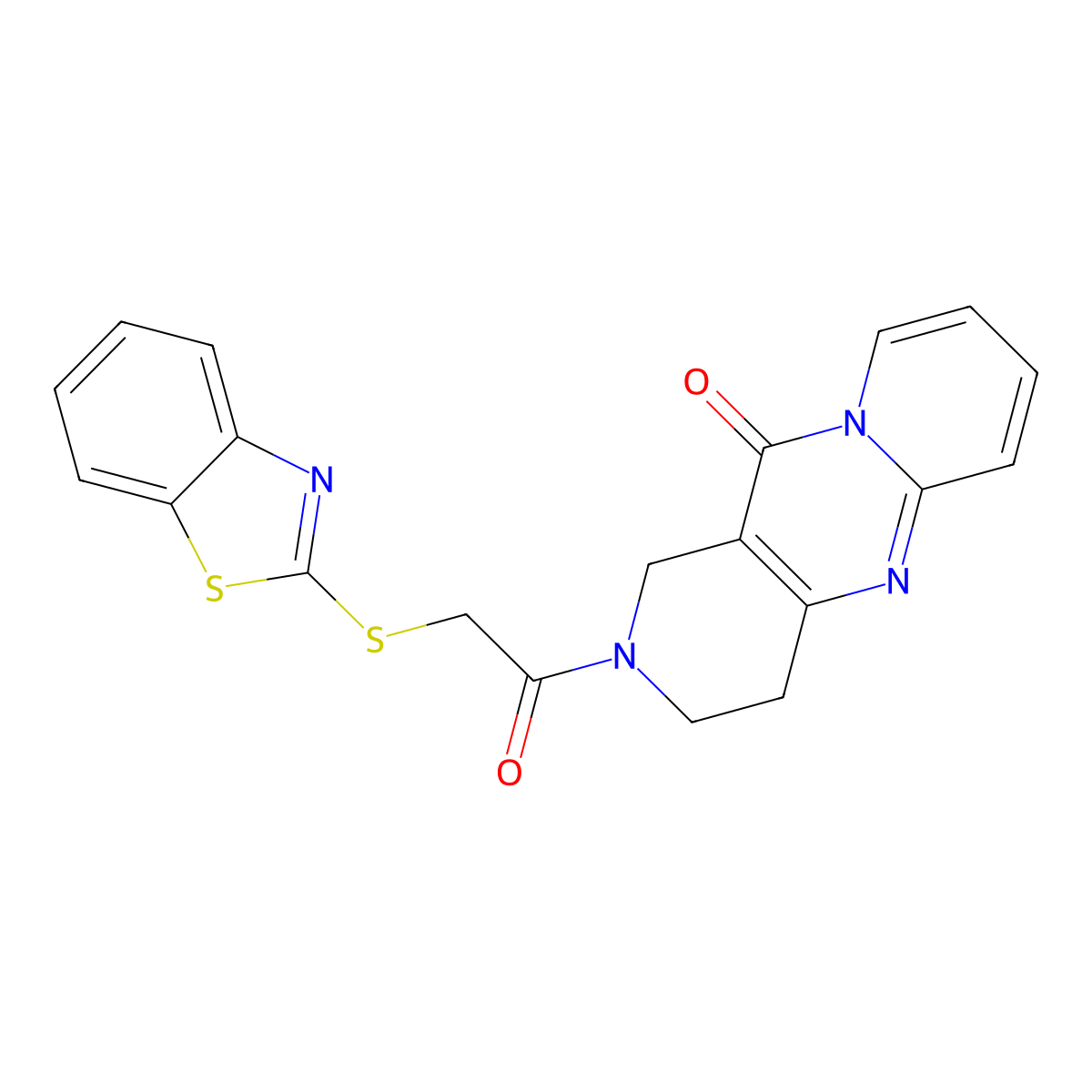 5-[2-(1,3-Benzothiazol-2-ylsulfanyl)acetyl]-1,5,9-triazatricyclo[8.4.0.0^{3,8}]tetradeca-3(8),9,11,13-tetraen-2-one molecular structure, CAS 1903166-98-2