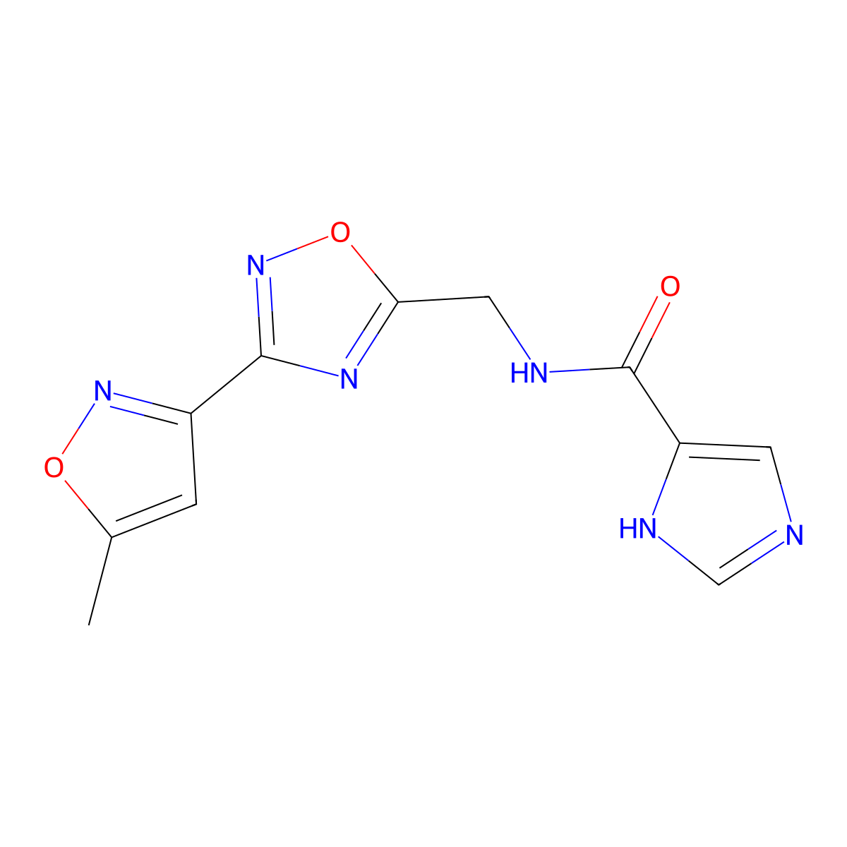 N-((3-(5-methylisoxazol-3-yl)-1,2,4-oxadiazol-5-yl)methyl)-1H-imidazole-5-carboxamide molecular structure, CAS 1903167-11-2