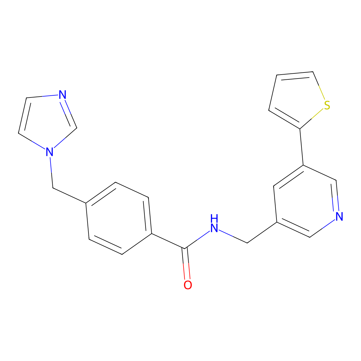 4-[(1H-imidazol-1-yl)methyl]-N-{[5-(thiophen-2-yl)pyridin-3-yl]methyl}benzamide molecular structure, CAS 1903167-44-1