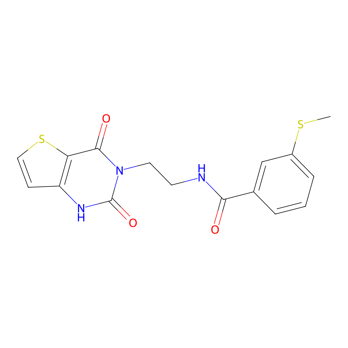N-(2-(2,4-dioxo-1,2-dihydrothieno[3,2-d]pyrimidin-3(4H)-yl)ethyl)-3-(methylthio)benzamide molecular structure, CAS 1903169-66-3