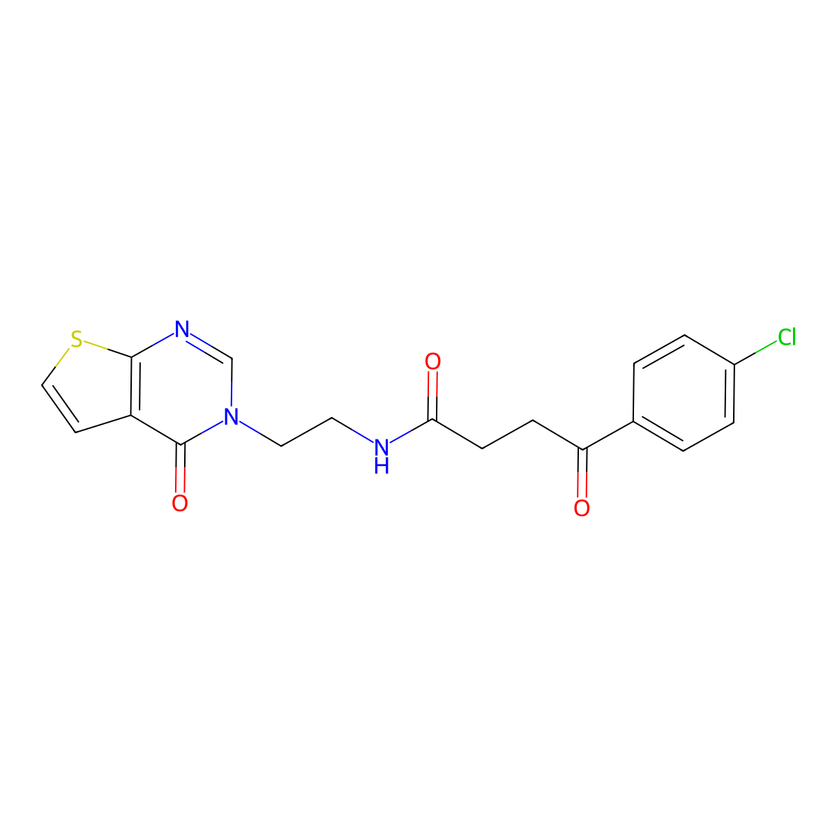 4-(4-chlorophenyl)-4-oxo-N-(2-(4-oxothieno[2,3-d]pyrimidin-3(4H)-yl)ethyl)butanamide molecular structure, CAS 1903171-32-3