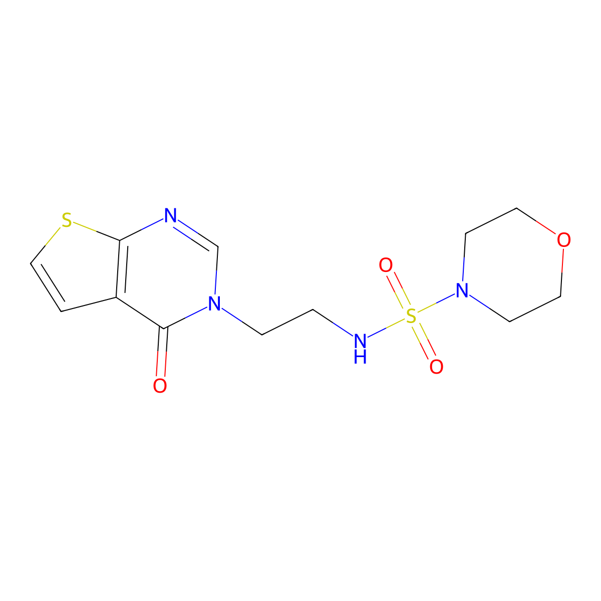 N-(2-(4-oxothieno[2,3-d]pyrimidin-3(4H)-yl)ethyl)morpholine-4-sulfonamide molecular structure, CAS 1903171-77-6