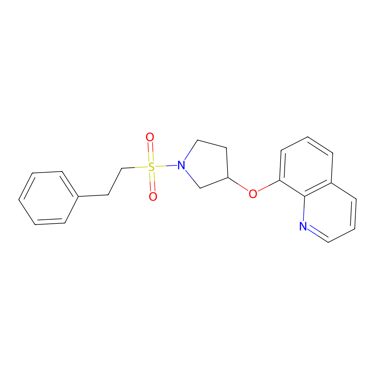 8-((1-(Phenethylsulfonyl)pyrrolidin-3-yl)oxy)quinoline molecular structure, CAS 1903171-97-0