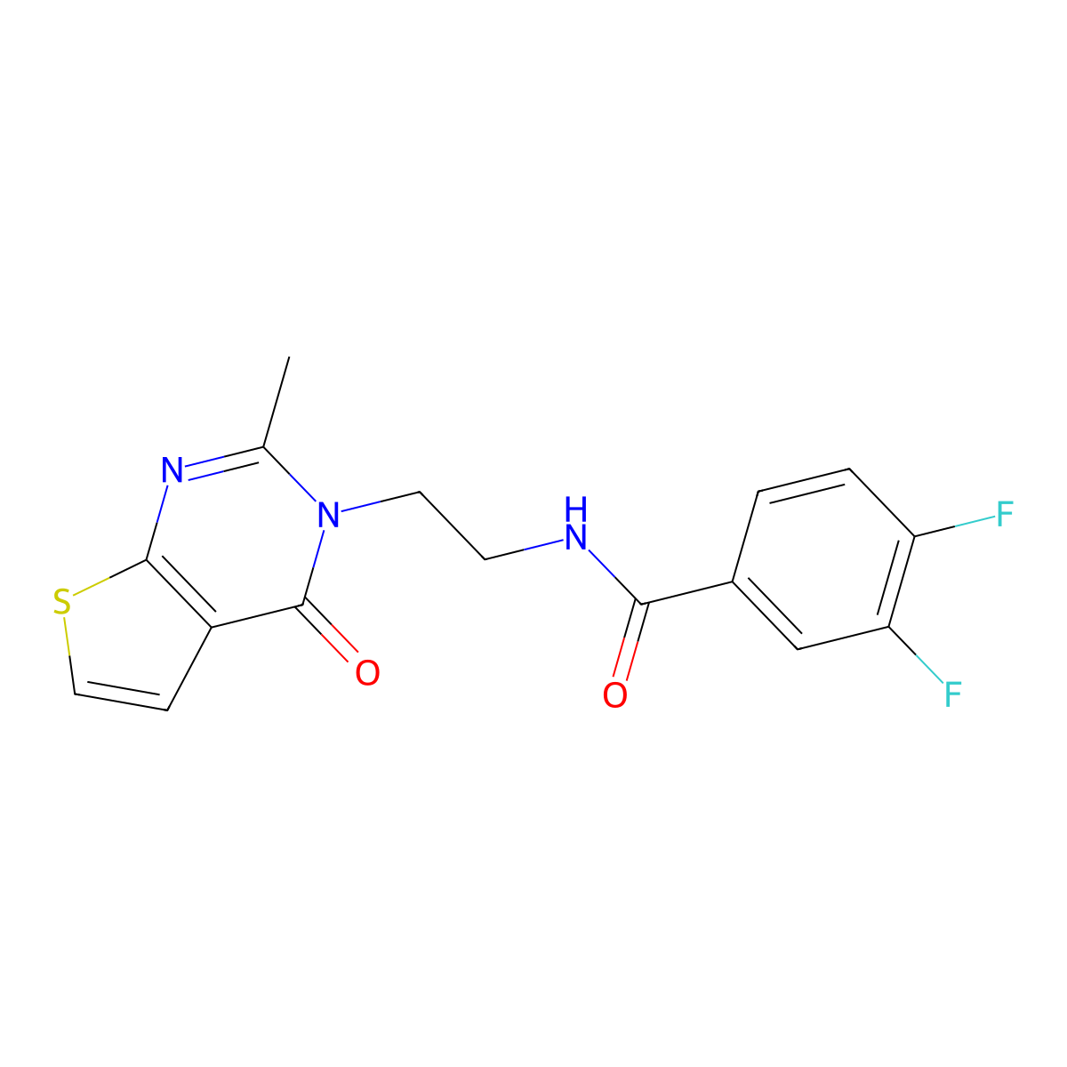 3,4-difluoro-N-(2-(2-methyl-4-oxothieno[2,3-d]pyrimidin-3(4H)-yl)ethyl)benzamide molecular structure, CAS 1903172-03-1