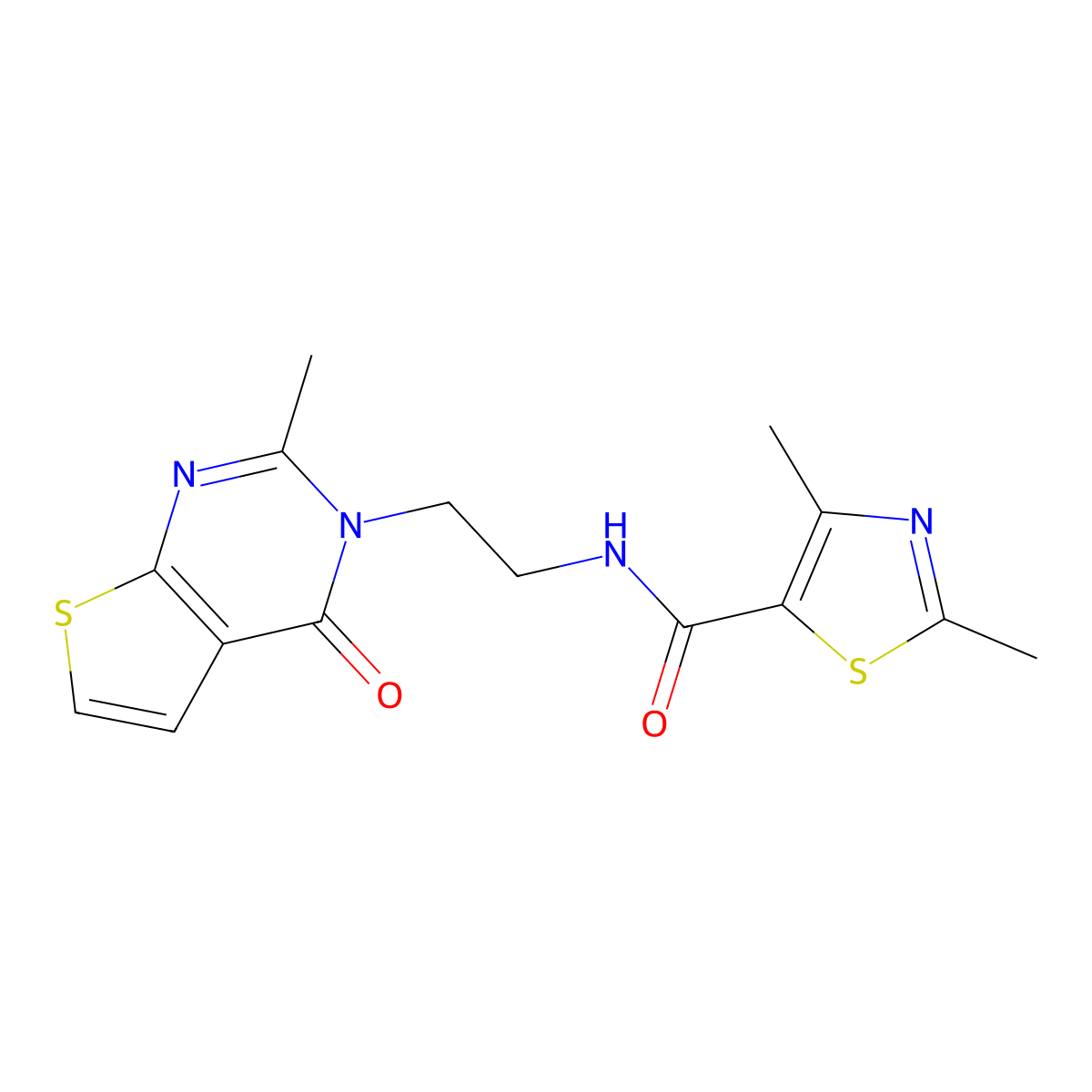 2,4-dimethyl-N-(2-(2-methyl-4-oxothieno[2,3-d]pyrimidin-3(4H)-yl)ethyl)thiazole-5-carboxamide molecular structure, CAS 1903172-19-9