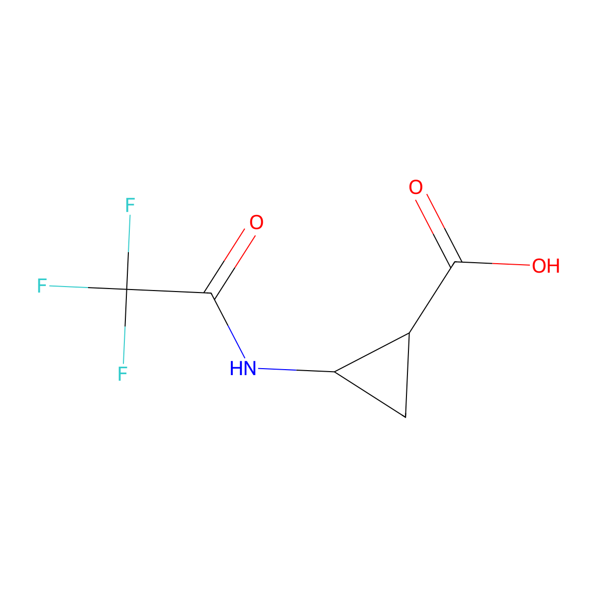rac-(1R,2S)-2-(trifluoroacetamido)cyclopropane-1-carboxylic acid molecular structure, CAS 1903173-41-0