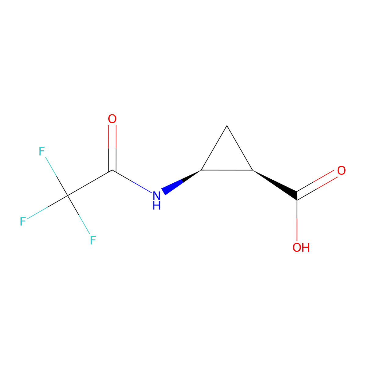 rac-(1R,2S)-2-(trifluoroacetamido)cyclopropane-1-carboxylic acid molecular structure, CAS 1903173-41-0
