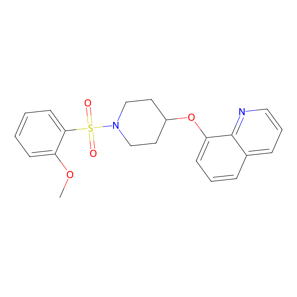 8-((1-((2-Methoxyphenyl)sulfonyl)piperidin-4-yl)oxy)quinoline molecular structure, CAS 1903176-37-3