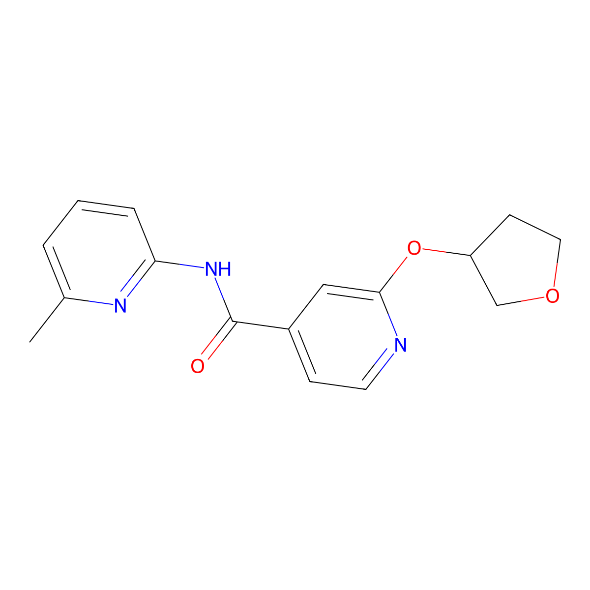 N-(6-methylpyridin-2-yl)-2-((tetrahydrofuran-3-yl)oxy)isonicotinamide molecular structure, CAS 1903183-06-1