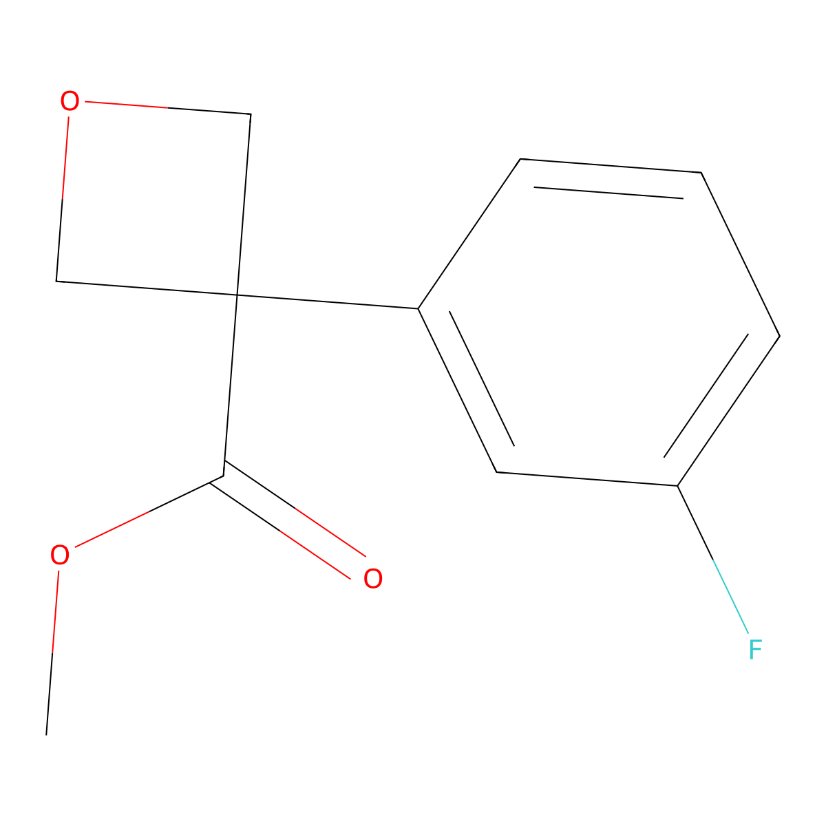 Methyl 3-(3-fluorophenyl)oxetane-3-carboxylate molecular structure, CAS 1903183-36-7