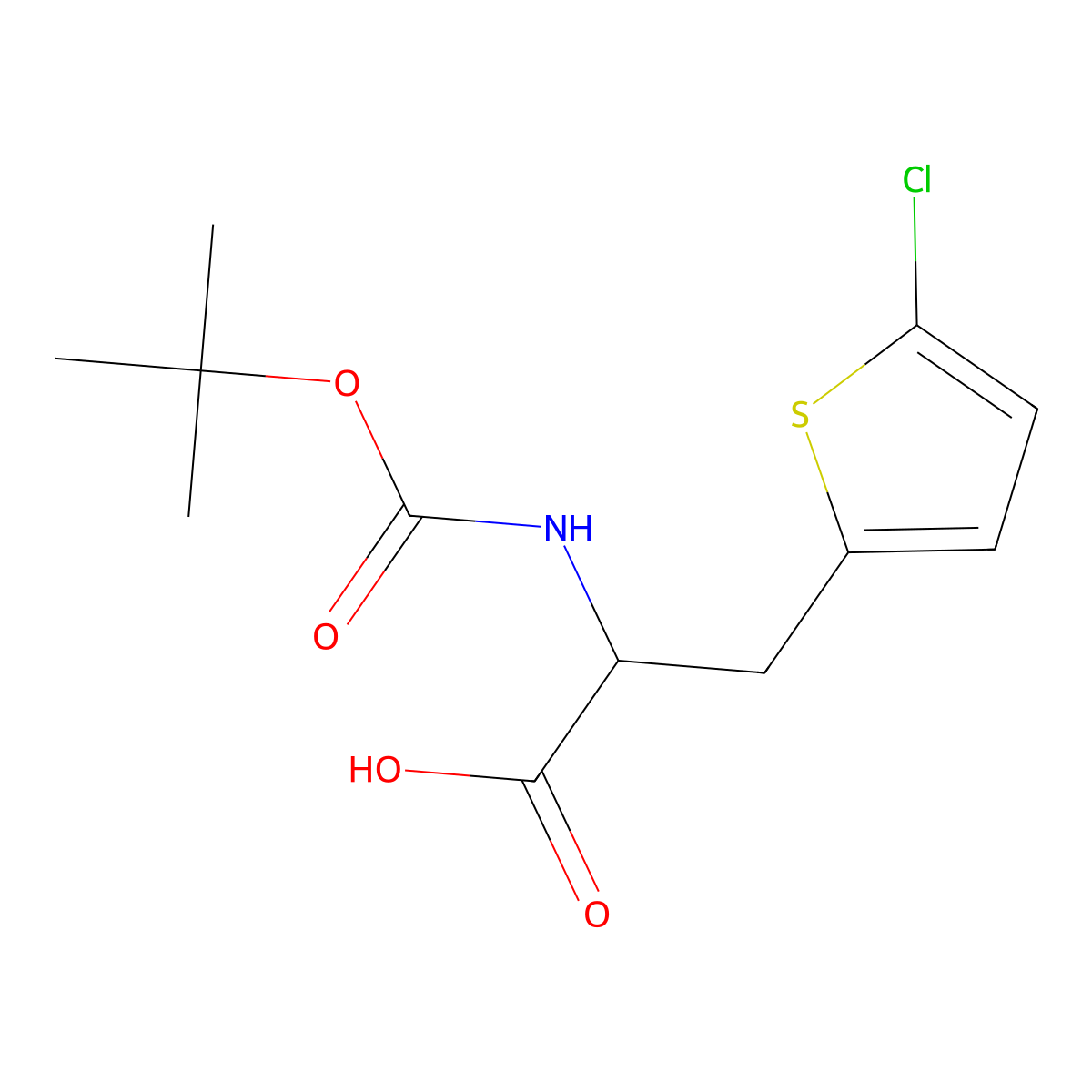 Boc-L-2-(5-chlorothienyl)alanine molecular structure, CAS 190319-94-9
