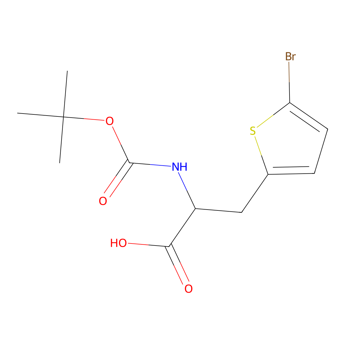 3-(5-Bromothiophen-2-yl)-N-(tert-butoxycarbonyl)-L-alanine molecular structure, CAS 190319-95-0