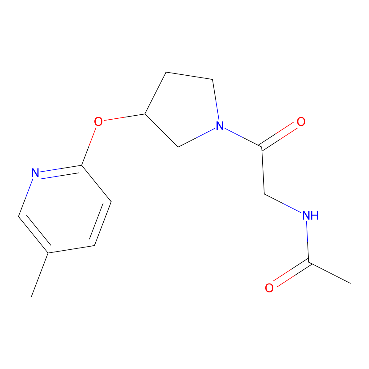 N-(2-{3-[(5-methylpyridin-2-yl)oxy]pyrrolidin-1-yl}-2-oxoethyl)acetamide molecular structure, CAS 1903196-07-5