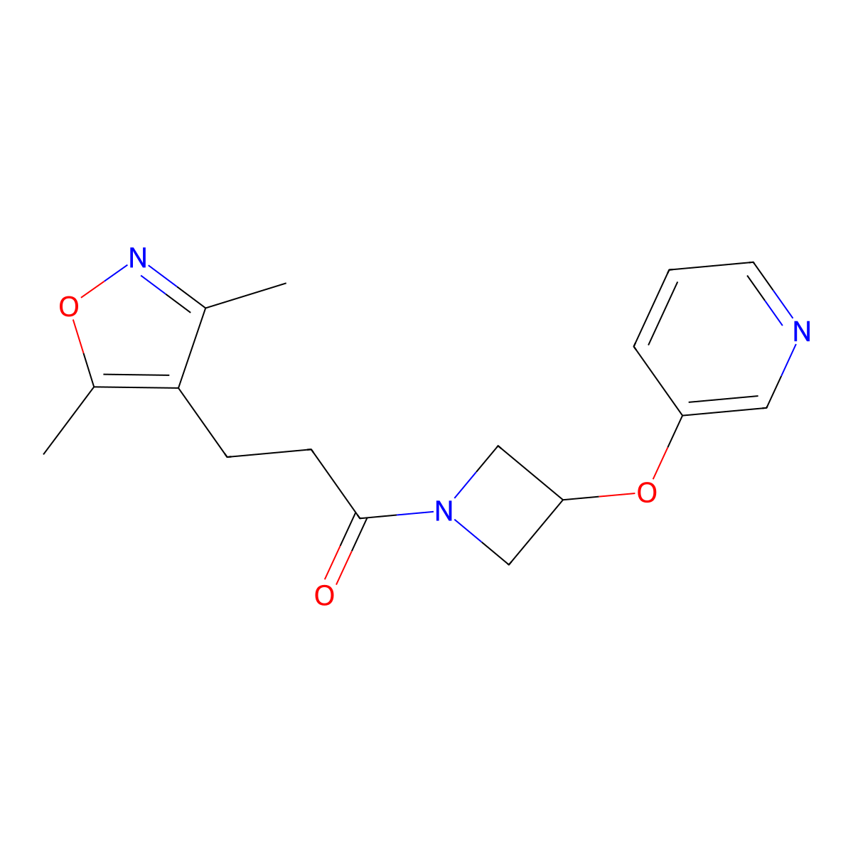 3-(3,5-Dimethylisoxazol-4-yl)-1-(3-(pyridin-3-yloxy)azetidin-1-yl)propan-1-one molecular structure, CAS 1903198-17-3