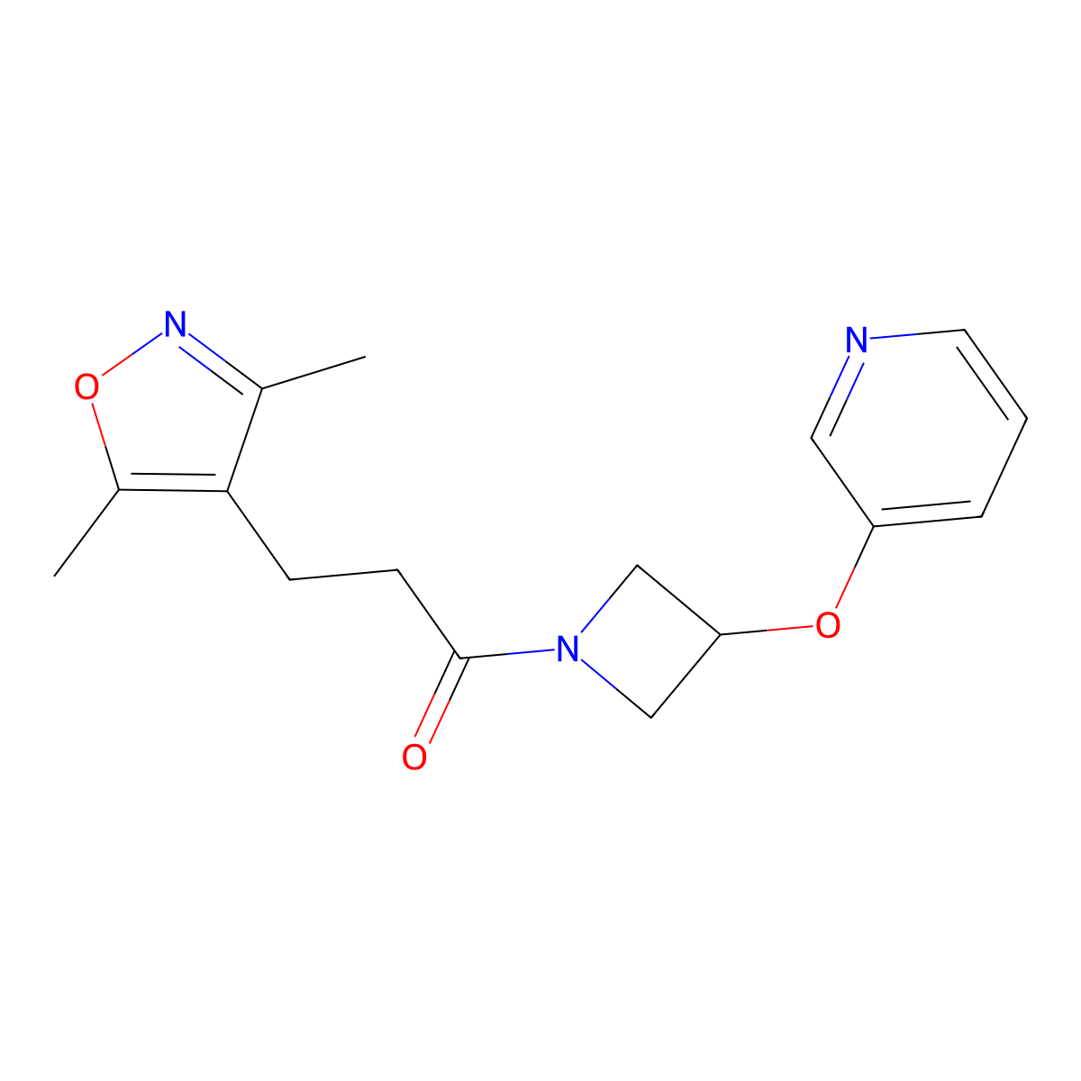 3-(3,5-Dimethylisoxazol-4-yl)-1-(3-(pyridin-3-yloxy)azetidin-1-yl)propan-1-one molecular structure, CAS 1903198-17-3