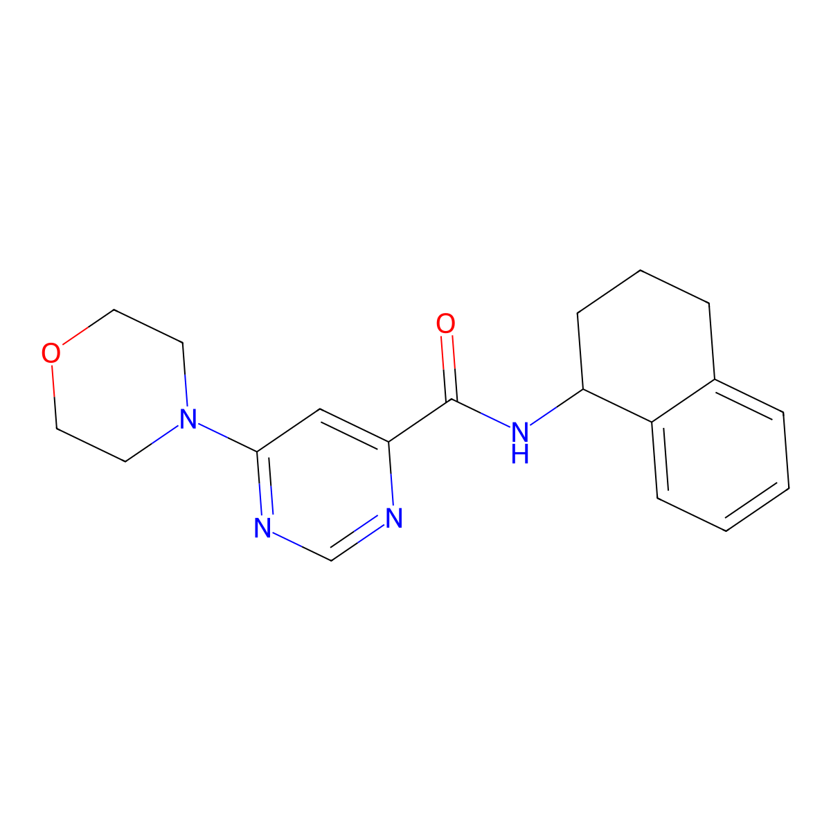 6-morpholino-N-(1,2,3,4-tetrahydronaphthalen-1-yl)pyrimidine-4-carboxamide molecular structure, CAS 1903199-21-2