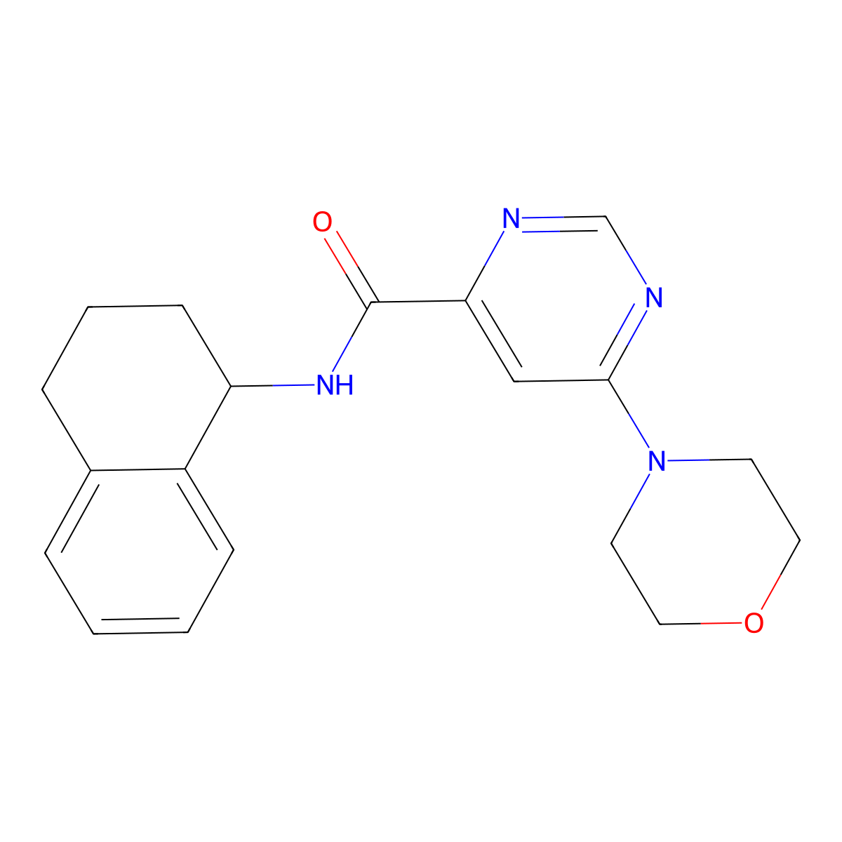 6-morpholino-N-(1,2,3,4-tetrahydronaphthalen-1-yl)pyrimidine-4-carboxamide molecular structure, CAS 1903199-21-2