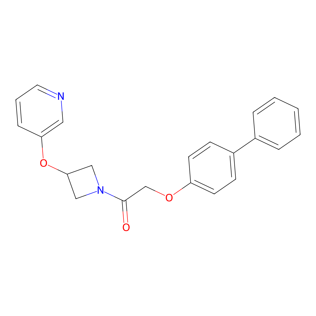 2-([1,1'-Biphenyl]-4-yloxy)-1-(3-(pyridin-3-yloxy)azetidin-1-yl)ethanone molecular structure, CAS 1903199-34-7