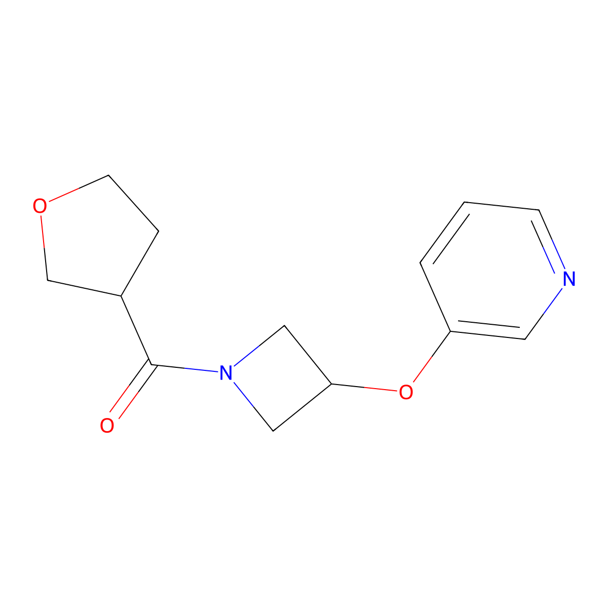 (3-(Pyridin-3-yloxy)azetidin-1-yl)(tetrahydrofuran-3-yl)methanone molecular structure, CAS 1903199-67-6